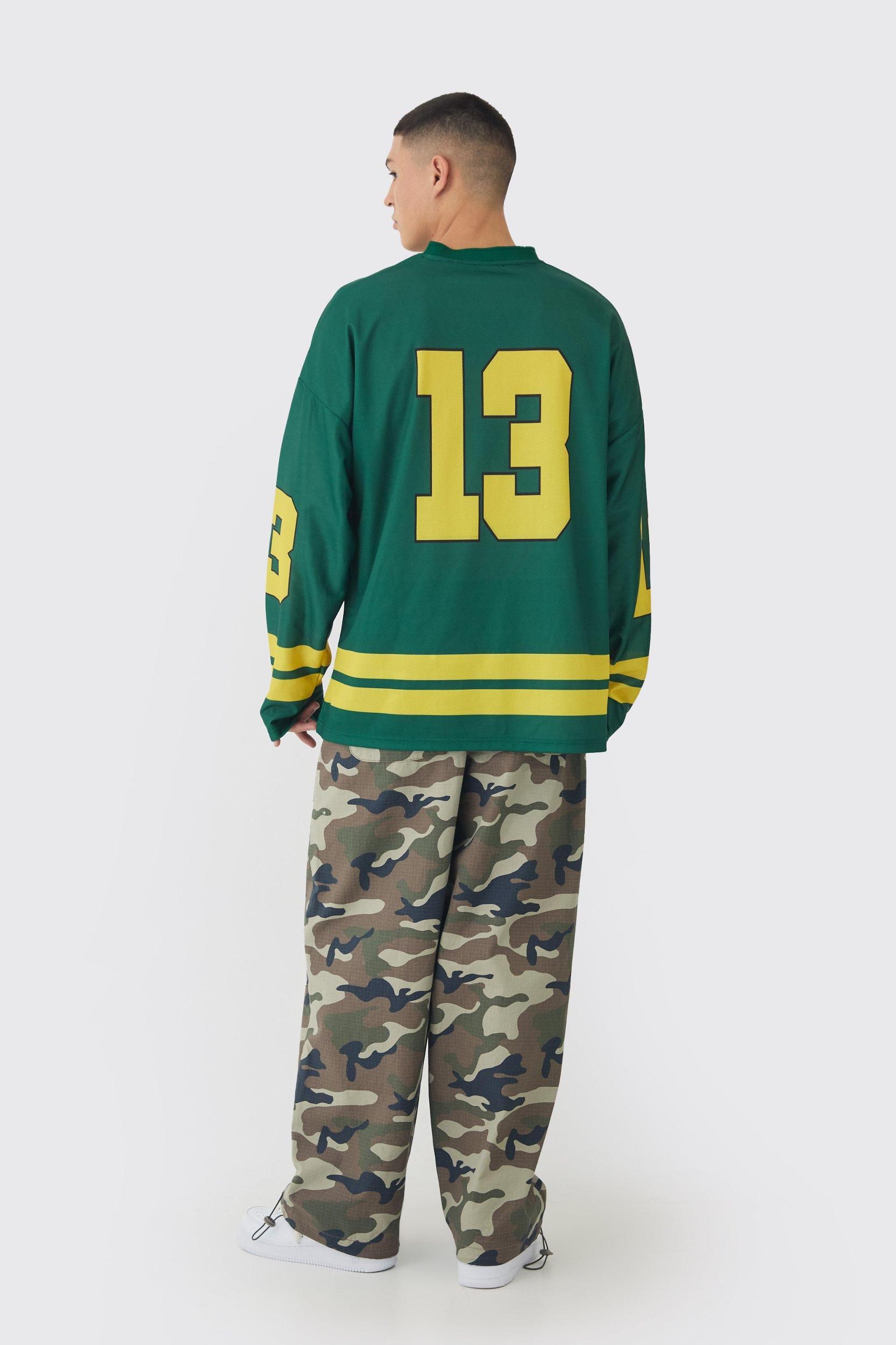 Oversized Homme Mesh Hockey Top | boohooMAN USA Product Image