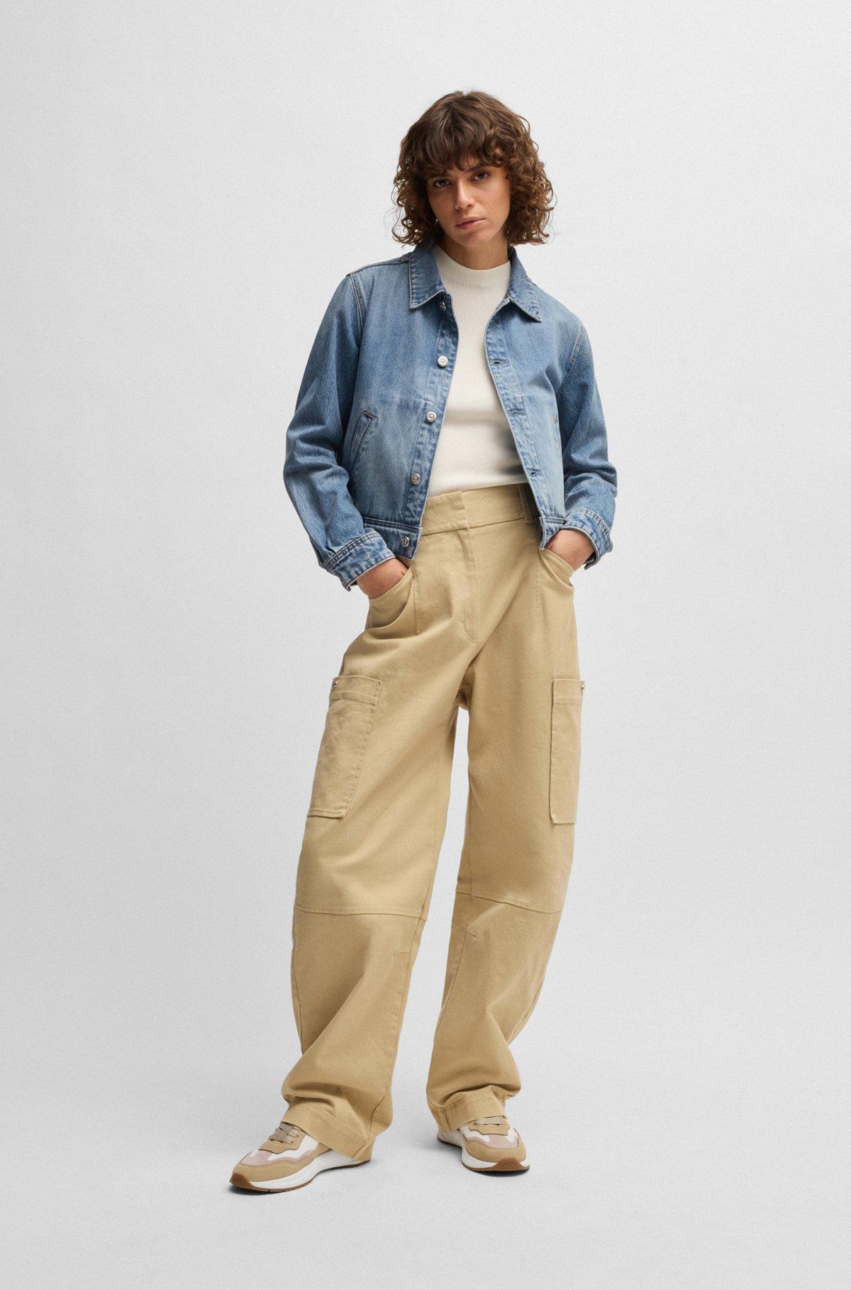 BOSS - Straight-fit jacket in blue rigid denim - Light Blue Product Image
