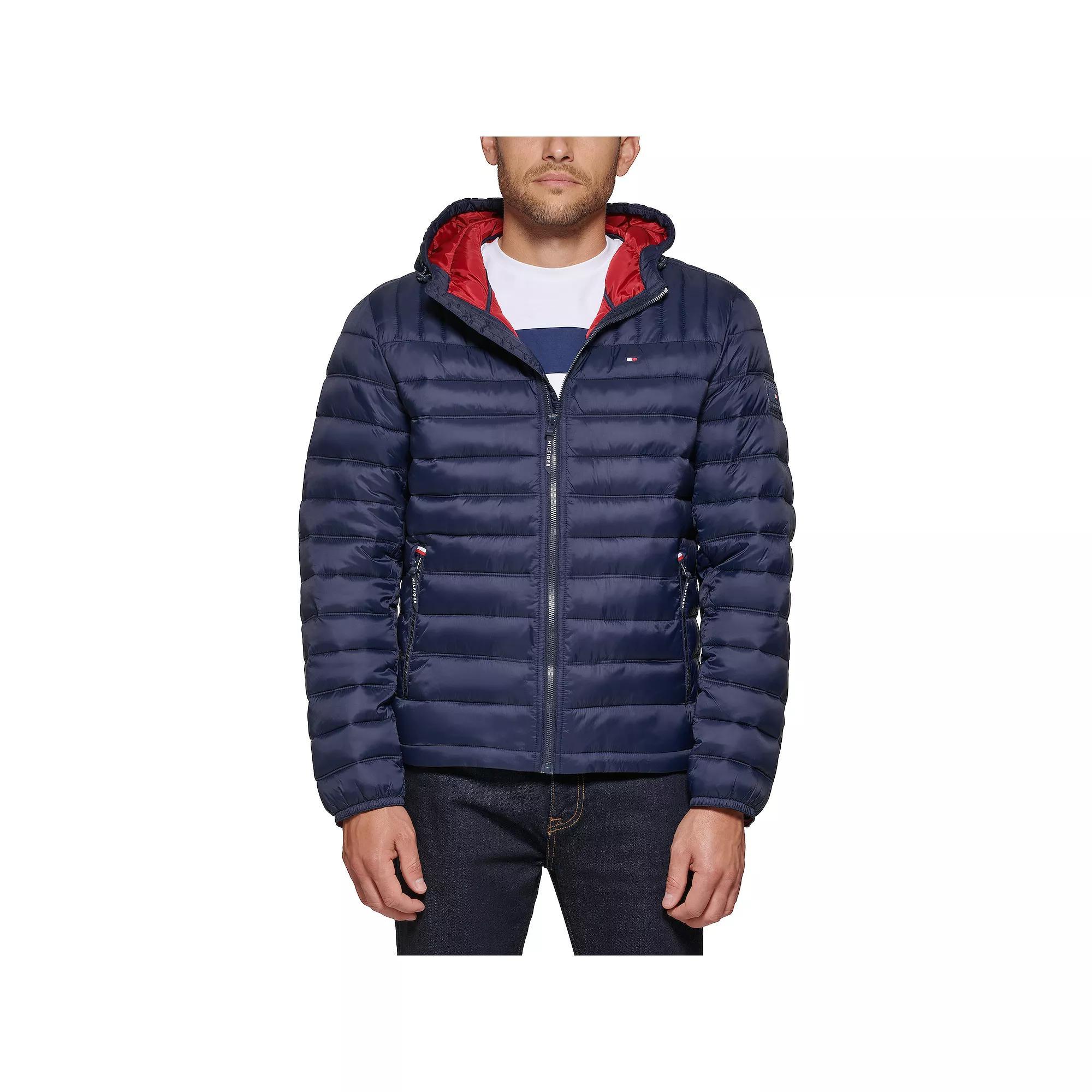 Men's Tommy Hilfiger Hooded Puffer Jacket, Size: XXL, Green Product Image
