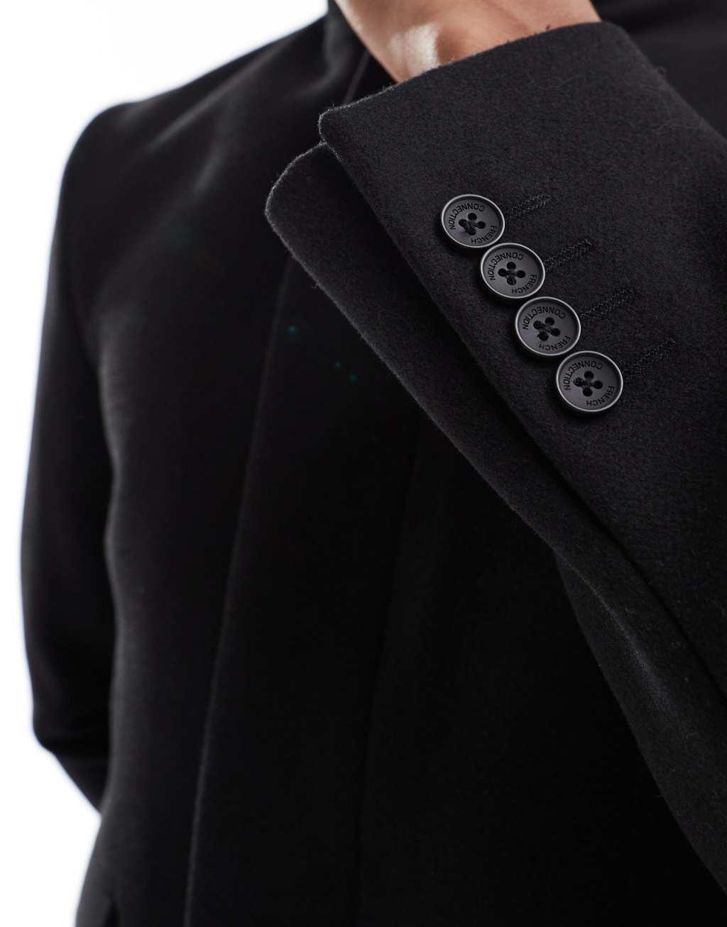 French Connection smart tailored coat in black  Product Image