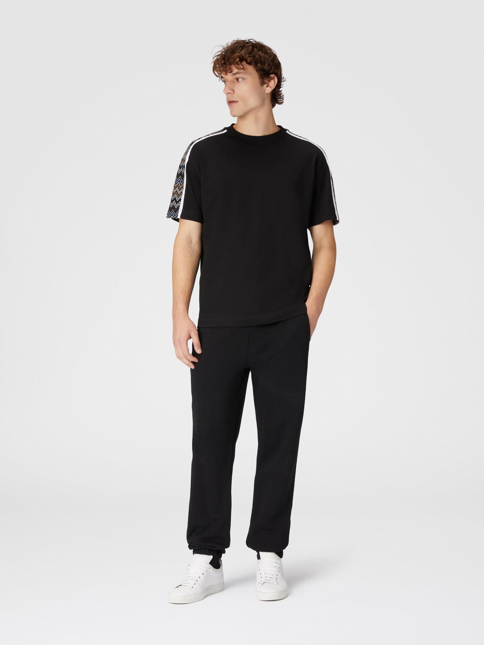 Cotton jersey T-shirt with zigzag inserts Product Image