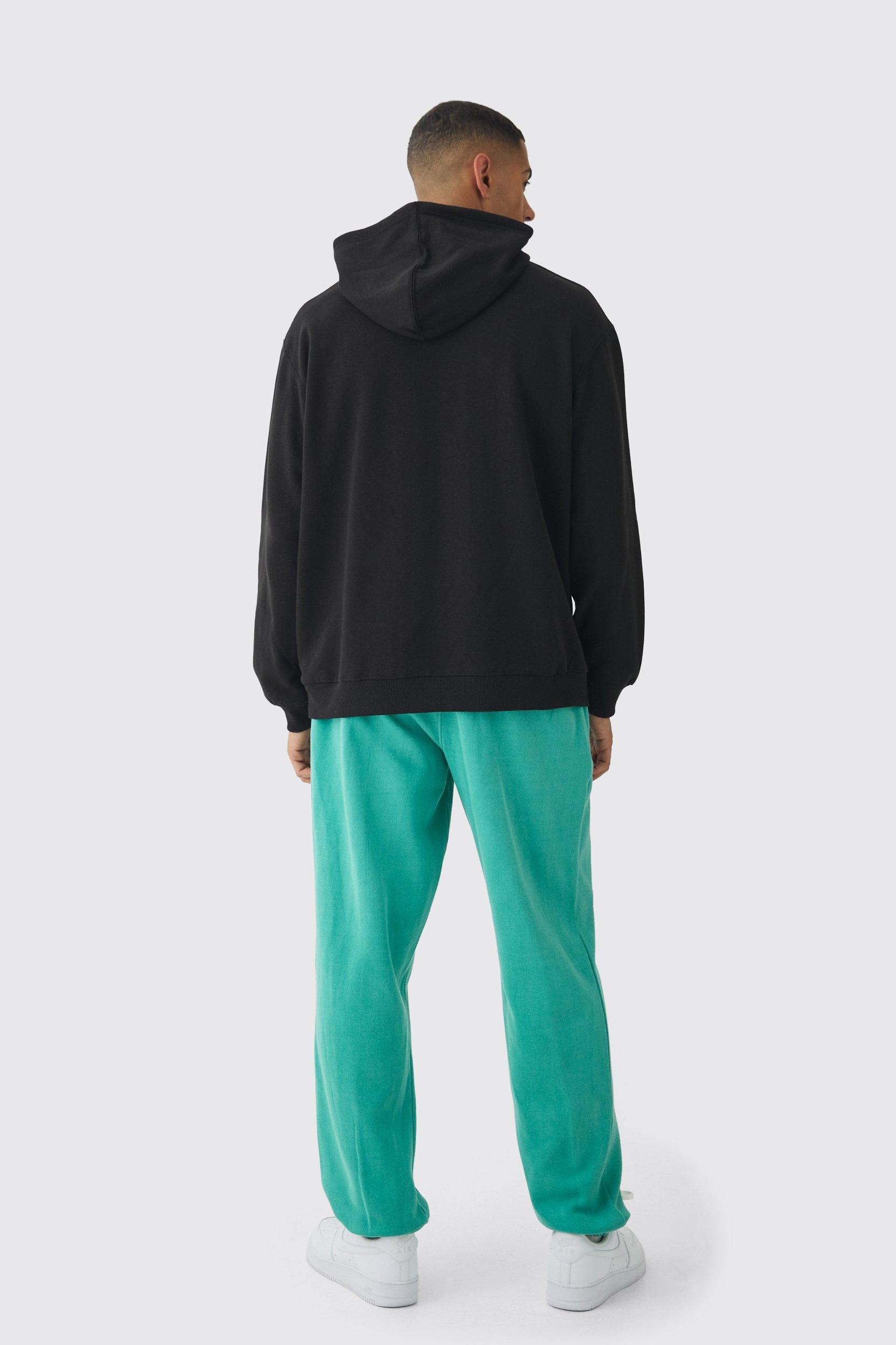 Oversized Washed Cross Print Tracksuit | boohooMAN USA Product Image