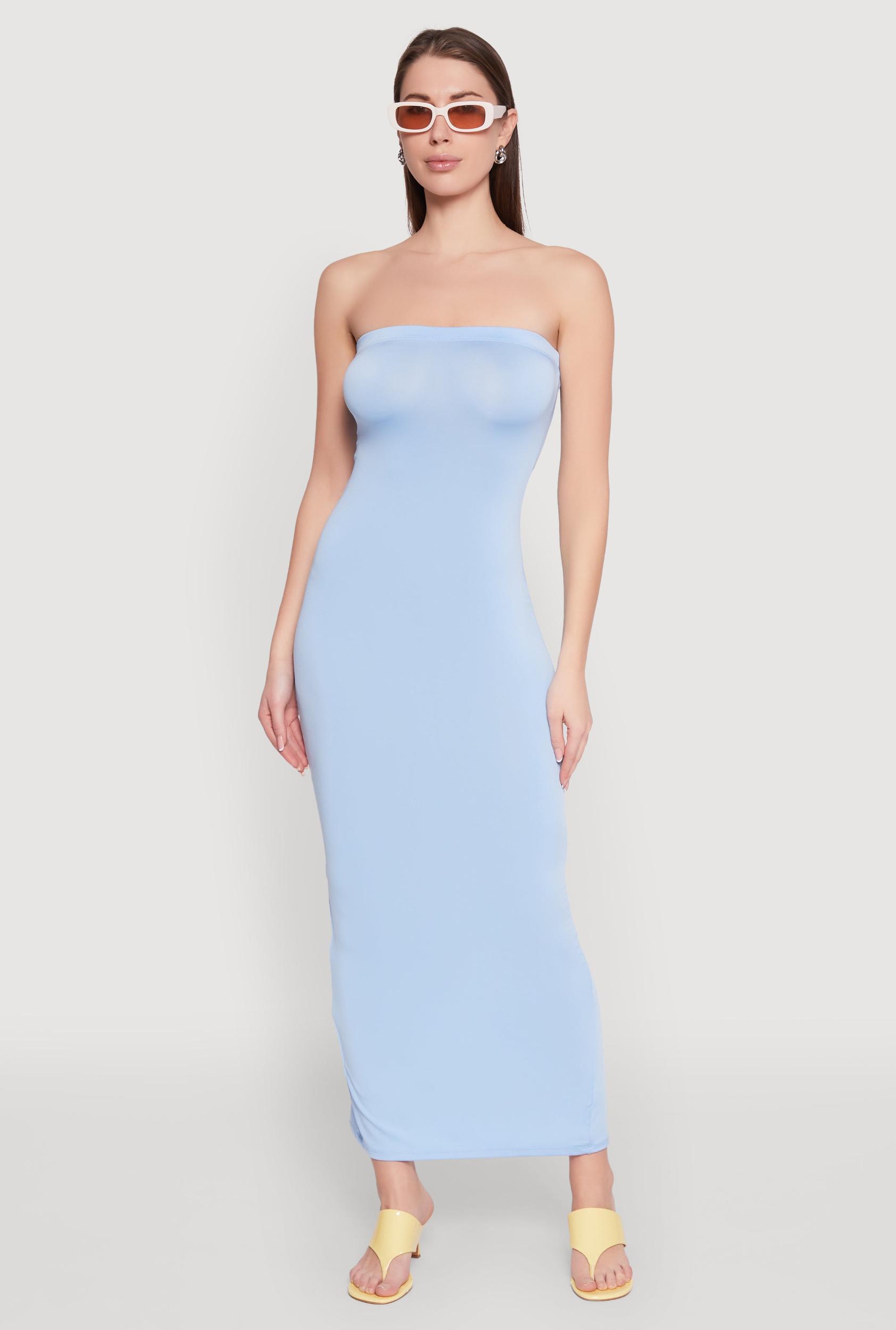 Womens Slit Back Maxi Tube Dress Product Image