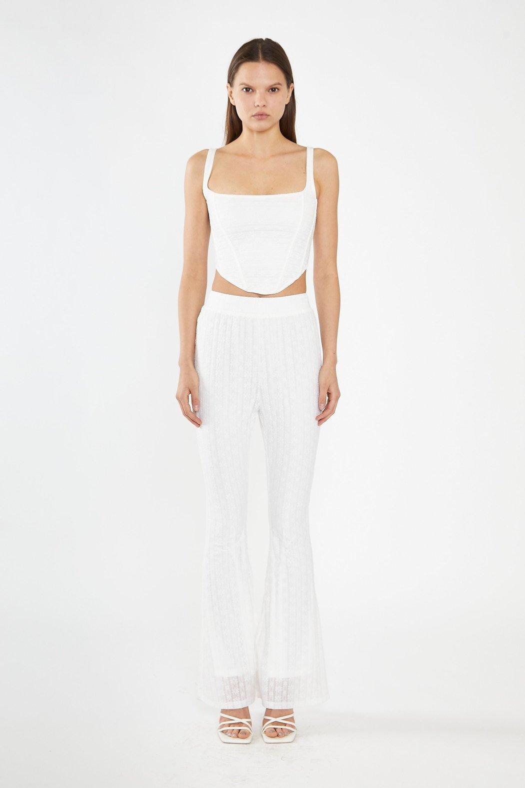 White Lace Pants Product Image