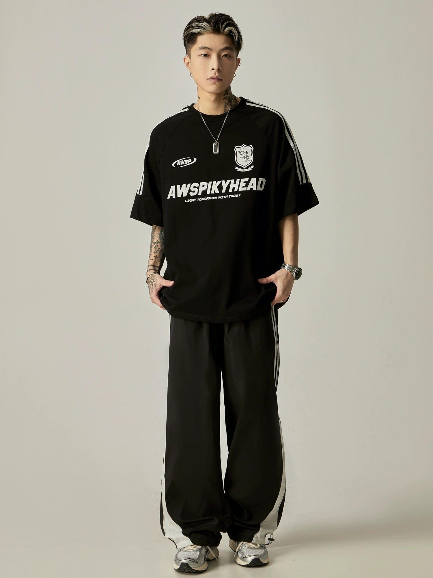 RT No. 11278 STRIPED STRAIGHT SPORT PANTS Product Image