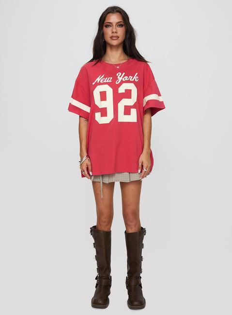 New York 95 Oversized Tee Red Product Image