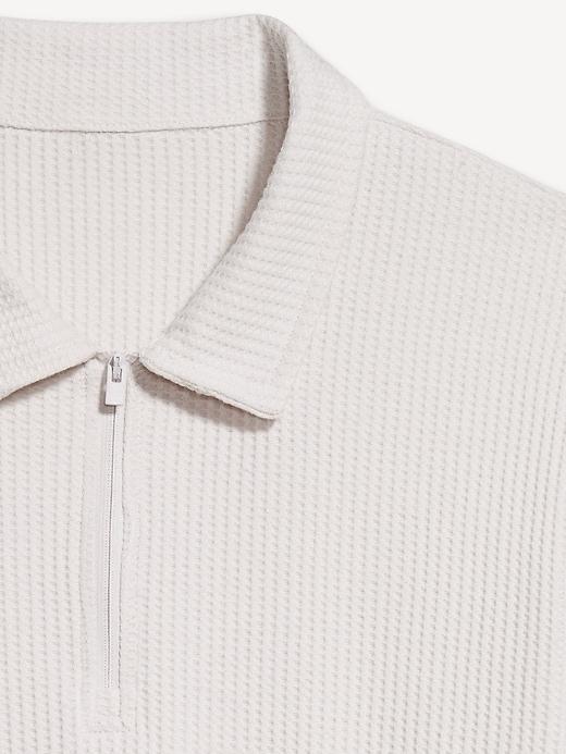 Quarter-Zip Waffle Polo Sweater Product Image