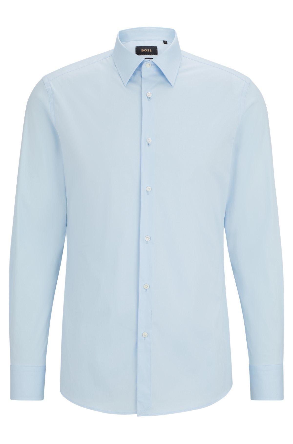 Slim-fit shirt in poplin with stretch Product Image