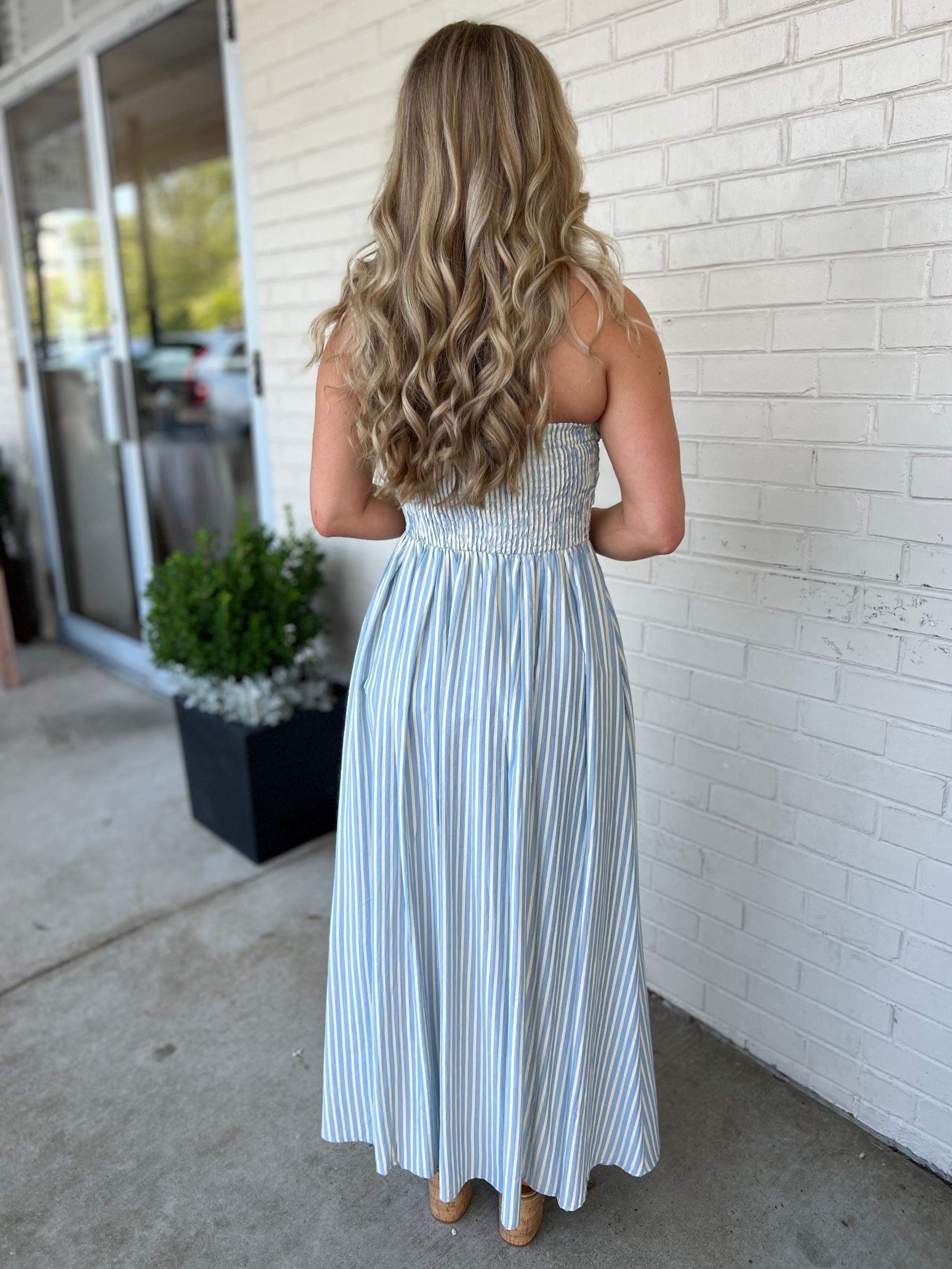 Brandy Striped Strapless Maxi Dress Product Image