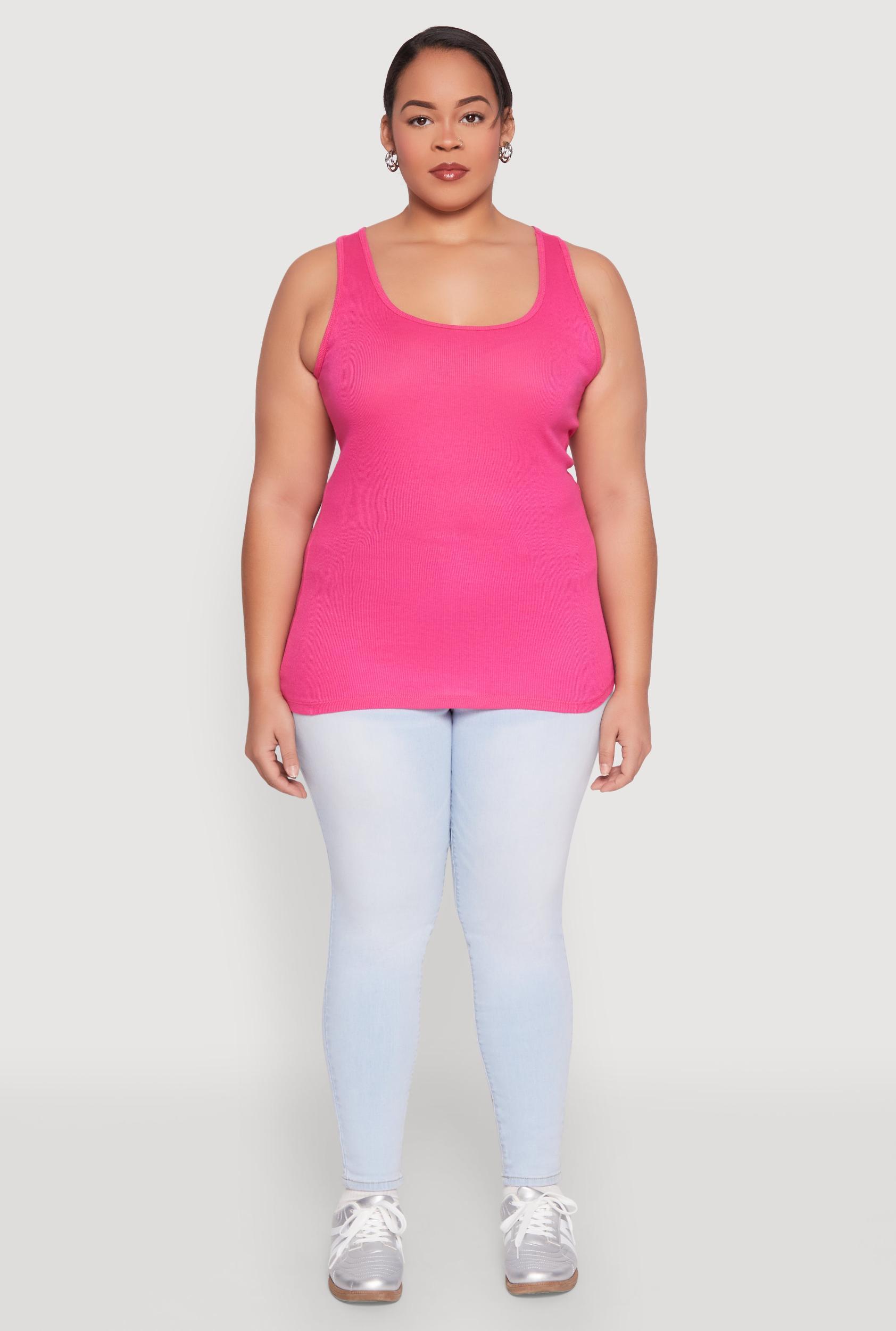 Womens Plus Size Rib Knit Tank Top Product Image