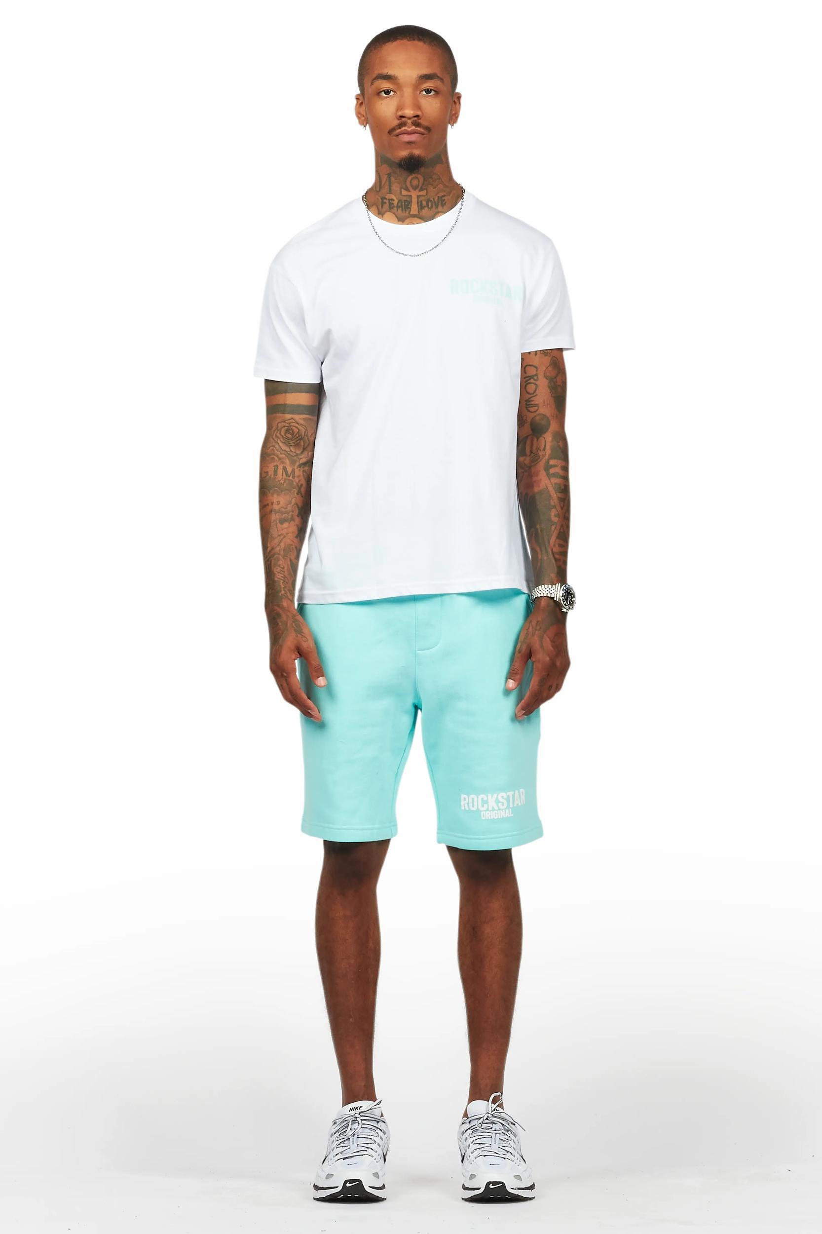 Sana White/Blue Short Set Male Product Image