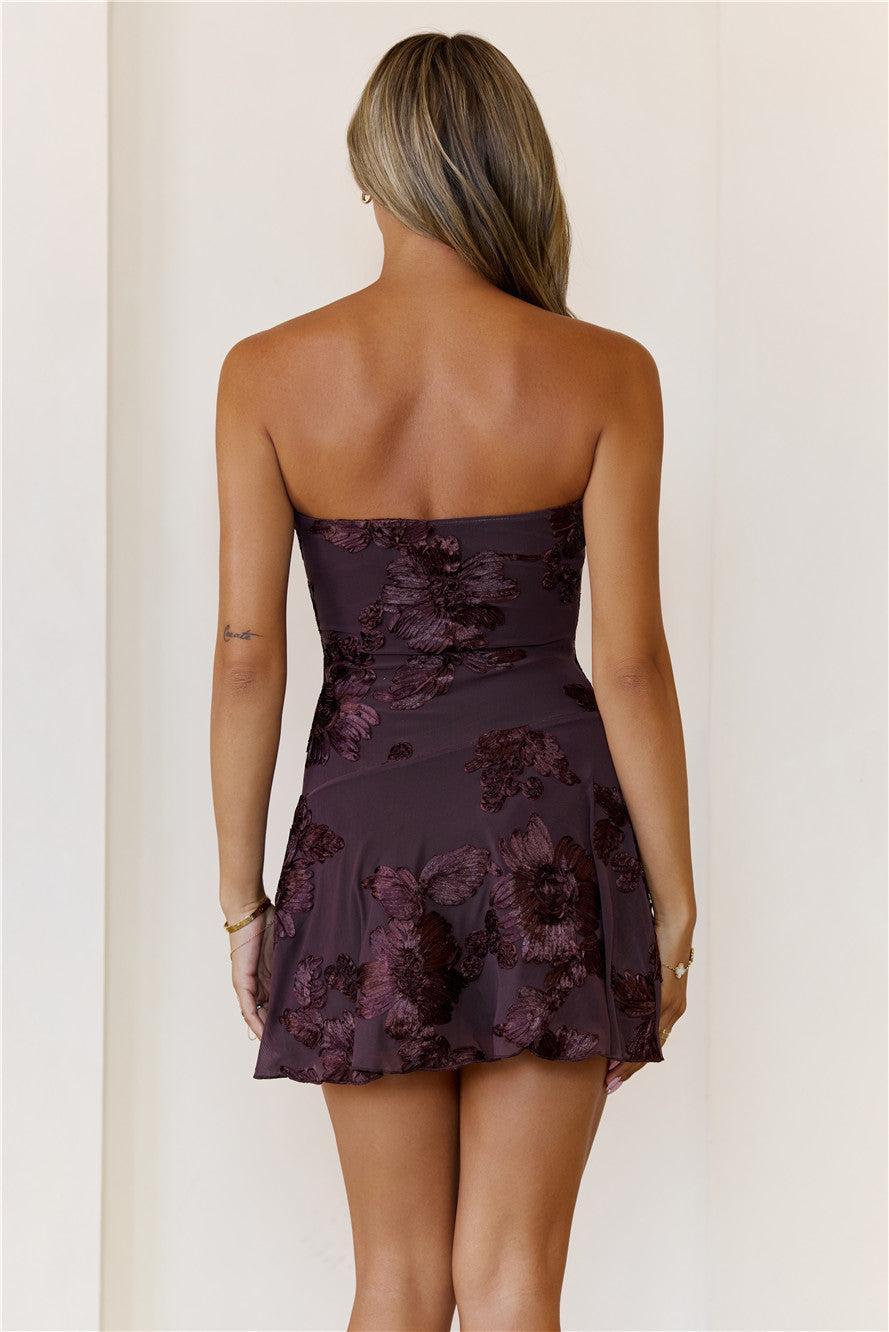 Style Files Strapless Mini Dress Brown Product Image