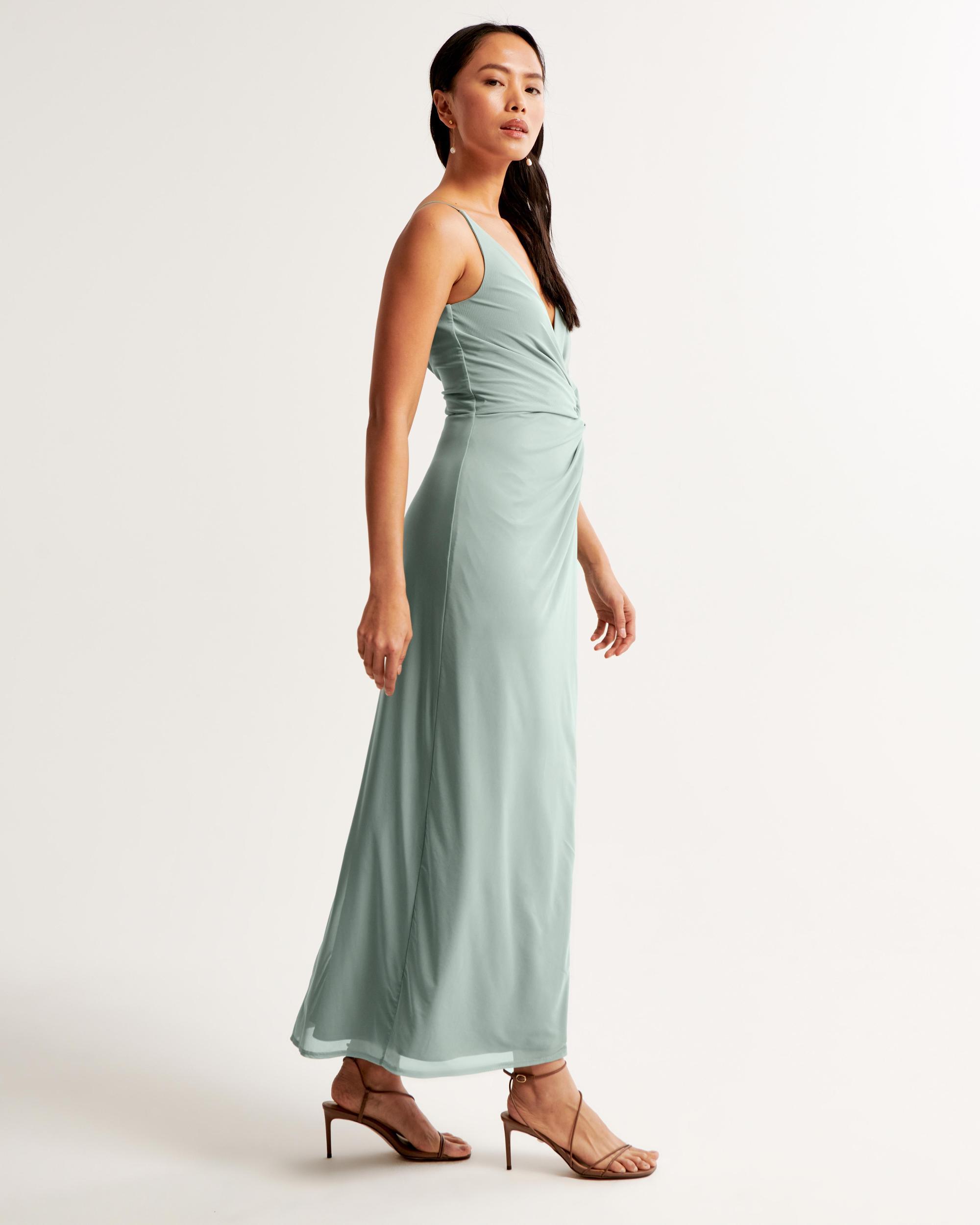 Mesh Twist Wrap Maxi Dress Product Image