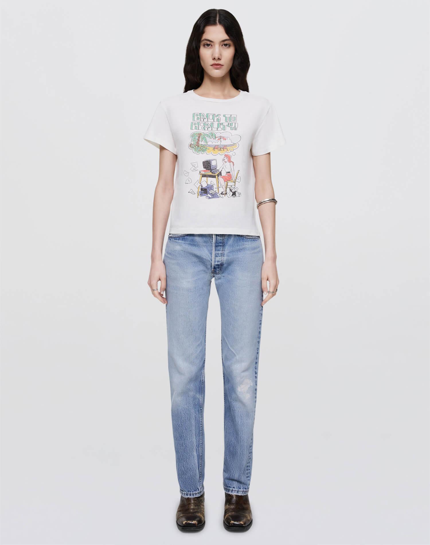Classic "Back To Reality" Tee - Vintage White Female Product Image