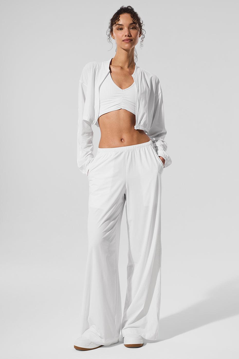 Cropped Breezy Full-Zip Cover Up - White Product Image