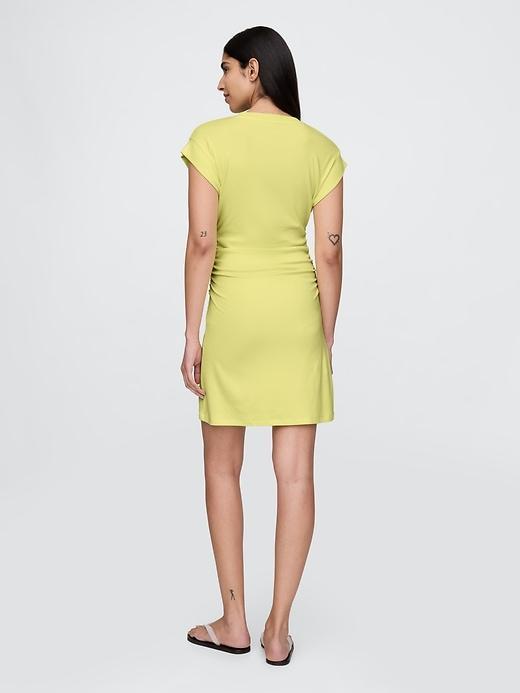 Modern Rib Ruched Mini Dress Product Image