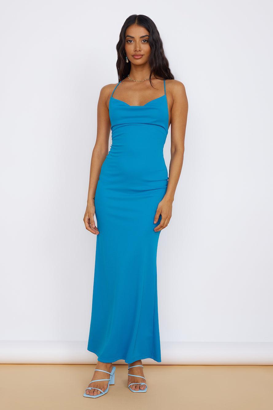 Infinite Blessings Maxi Dress Blue Product Image