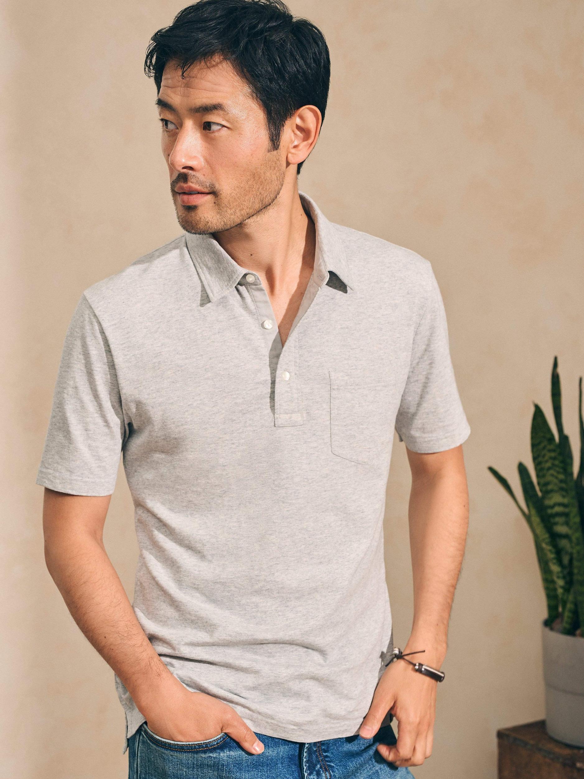 Sunwashed T-Shirt Polo - Heather Grey Male Product Image