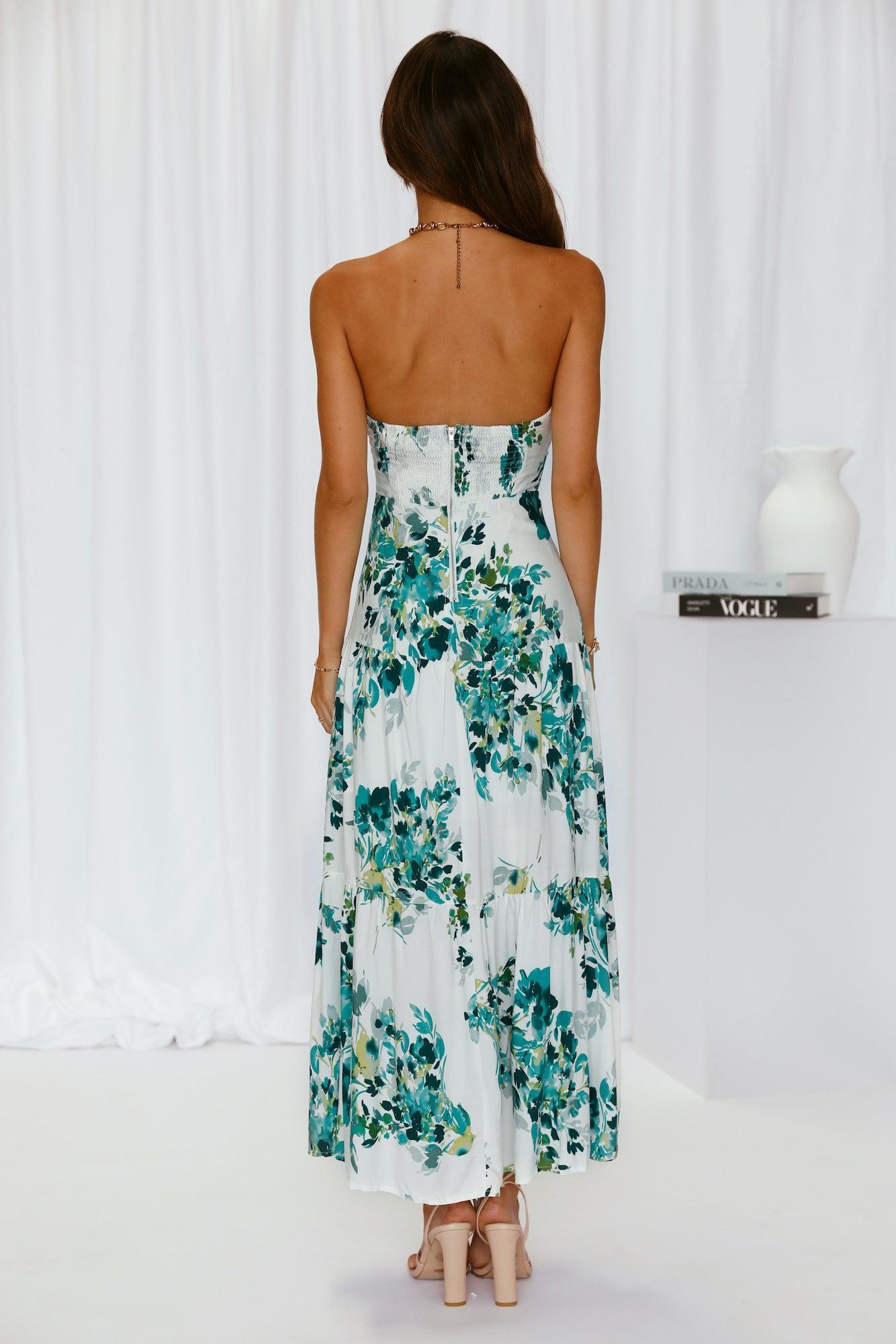 Pose For The Show Midi Dress Dark Green Product Image