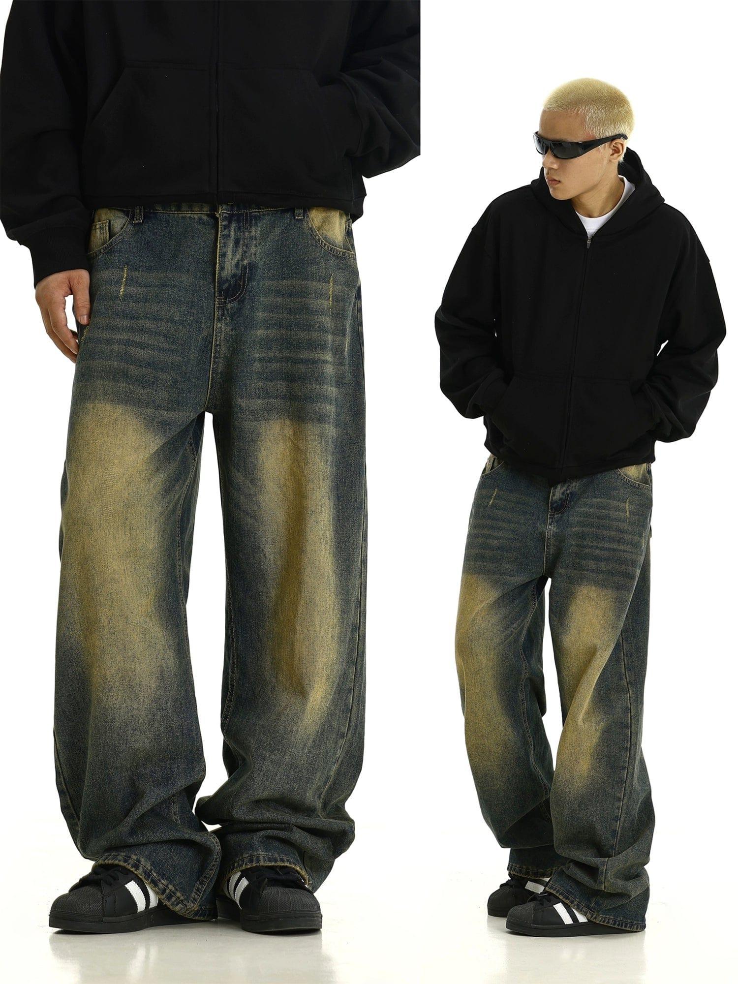 RT No. 11953 WASHED BLUE DENIM STRAIGHT JEANS Product Image