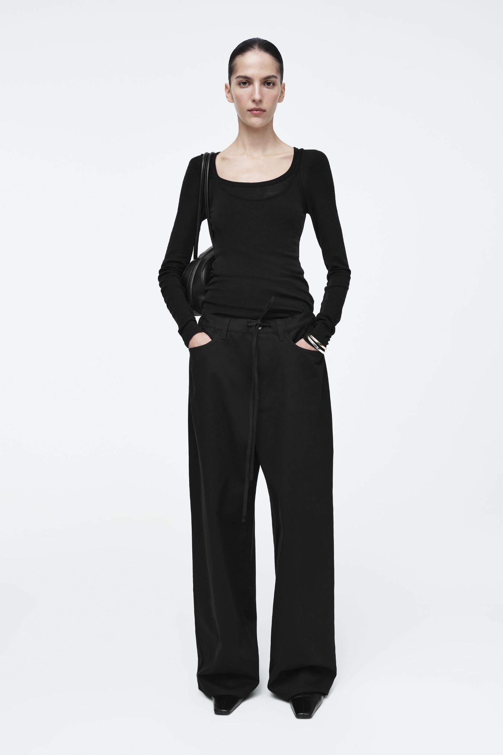 WIDE-LEG DRAWSTRING PANTS Product Image