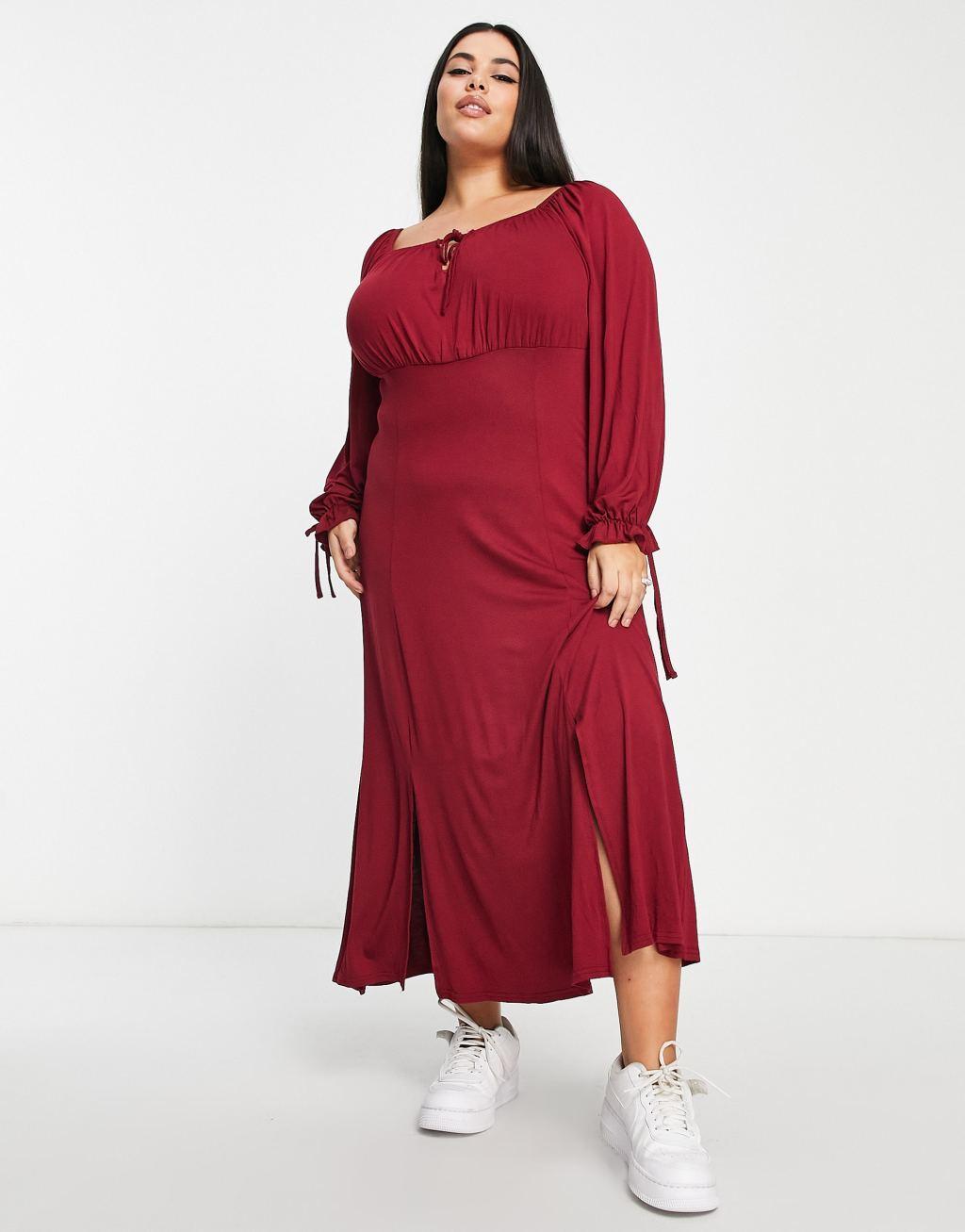 Yours Exclusive milkmaid midi dress Product Image