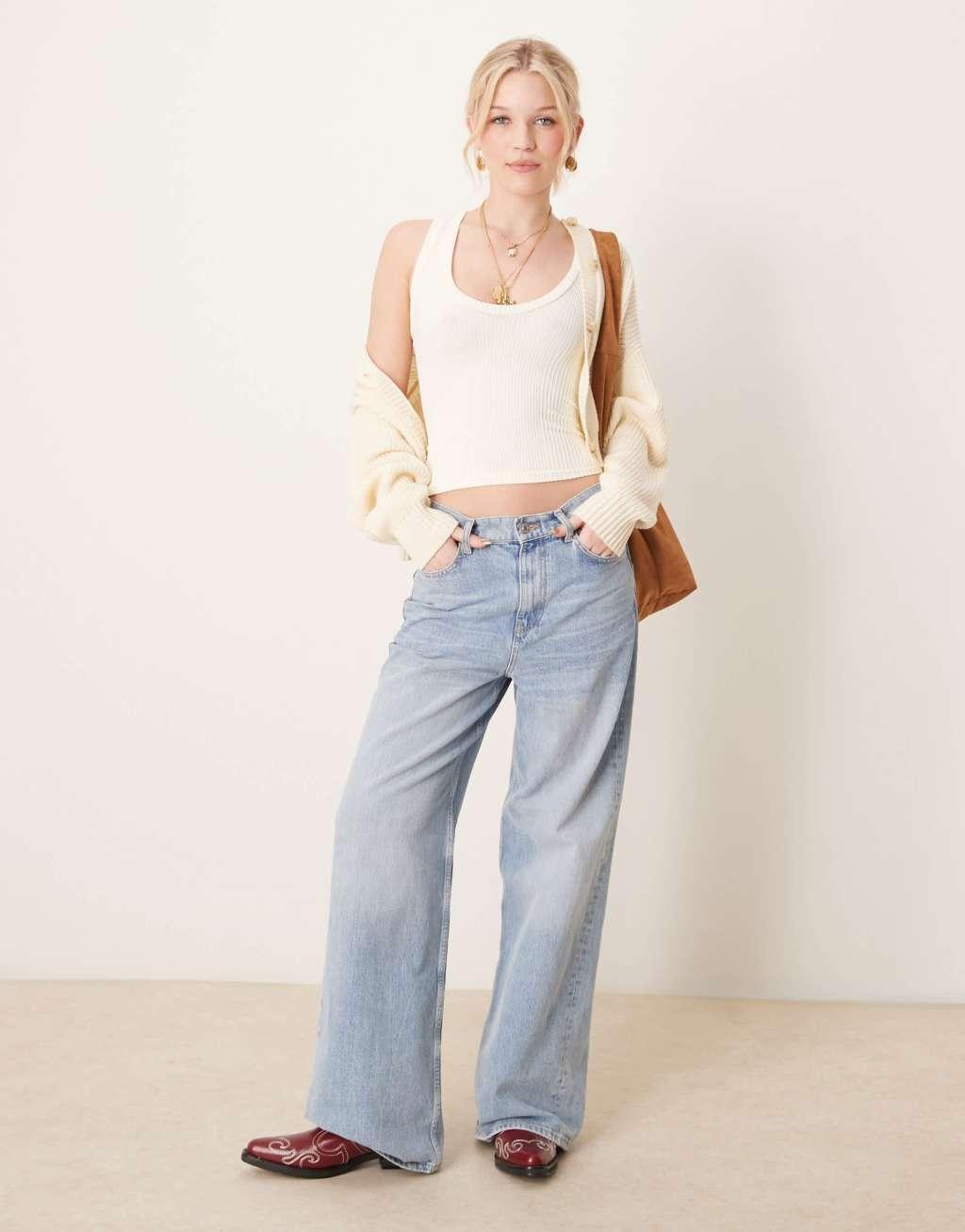 Free People clean slate ribbed tank top in ecru Product Image