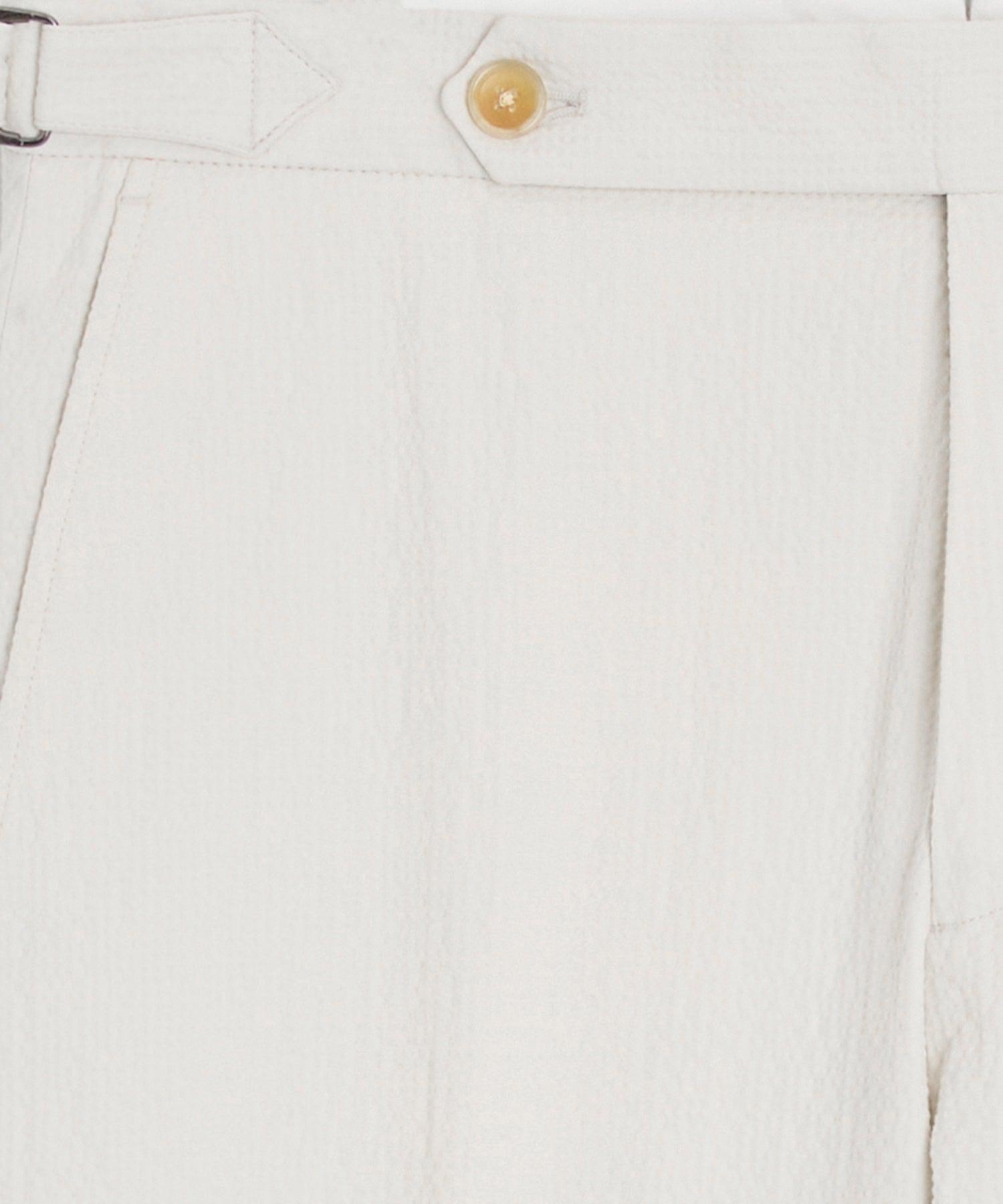 Italian Seersucker Double-Breasted Suit Jacket Product Image