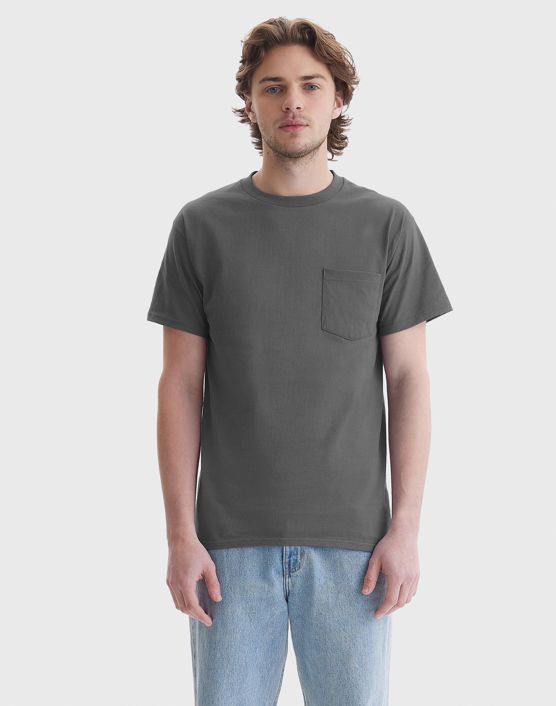 Hanes Mens Authentic Pocket T-Shirt Navy 2XL Product Image
