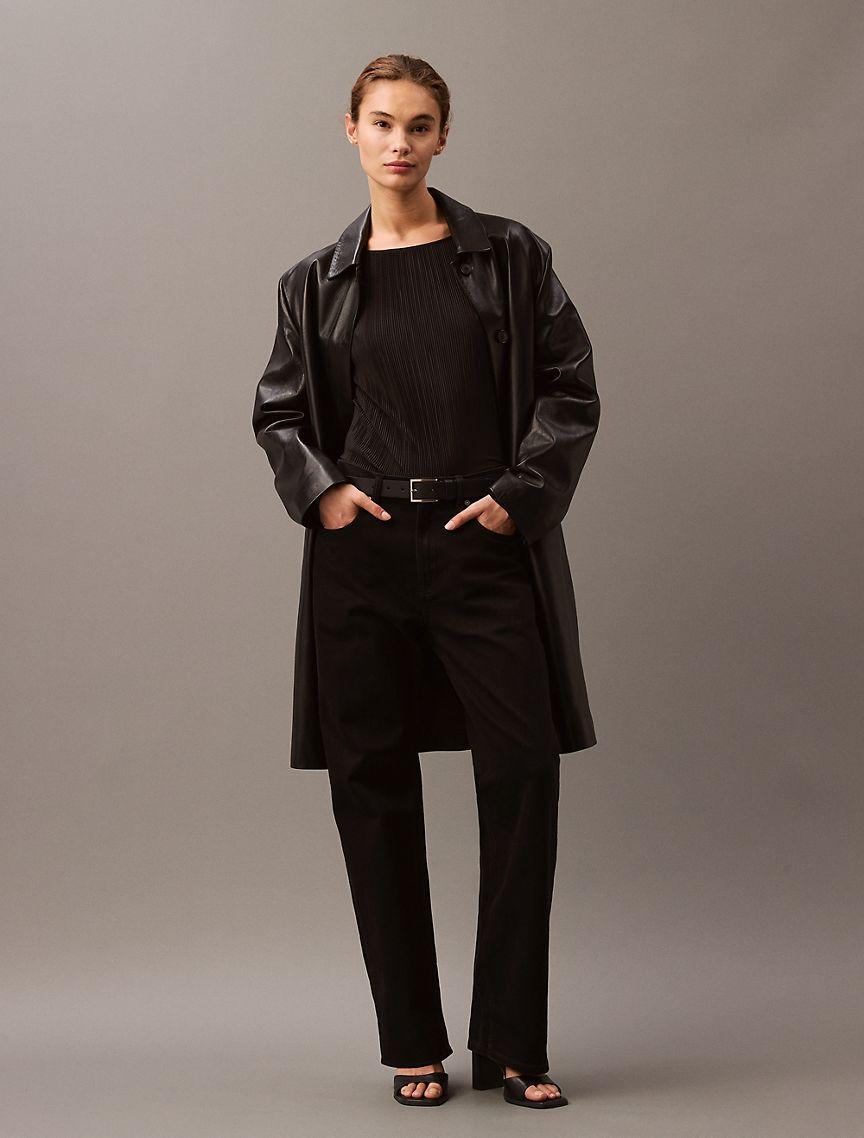 Plisse Low Back Slim T-Shirt Product Image