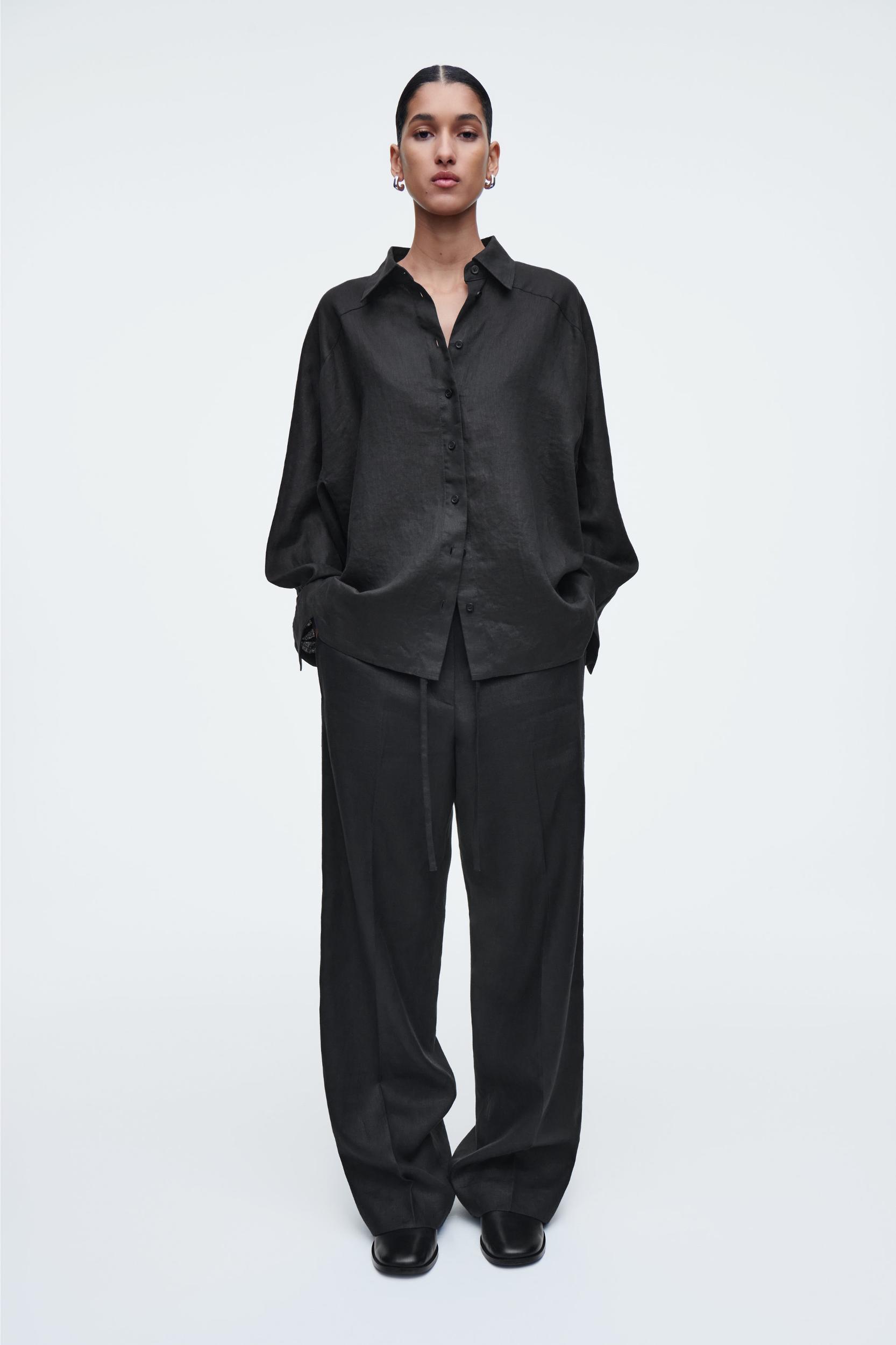 LINEN DRAWSTRING PANTS Product Image