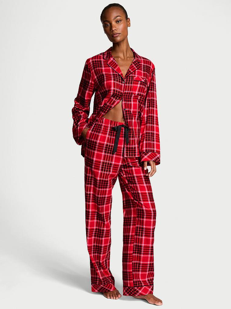 Flannel Popover Long Pajama Set Product Image