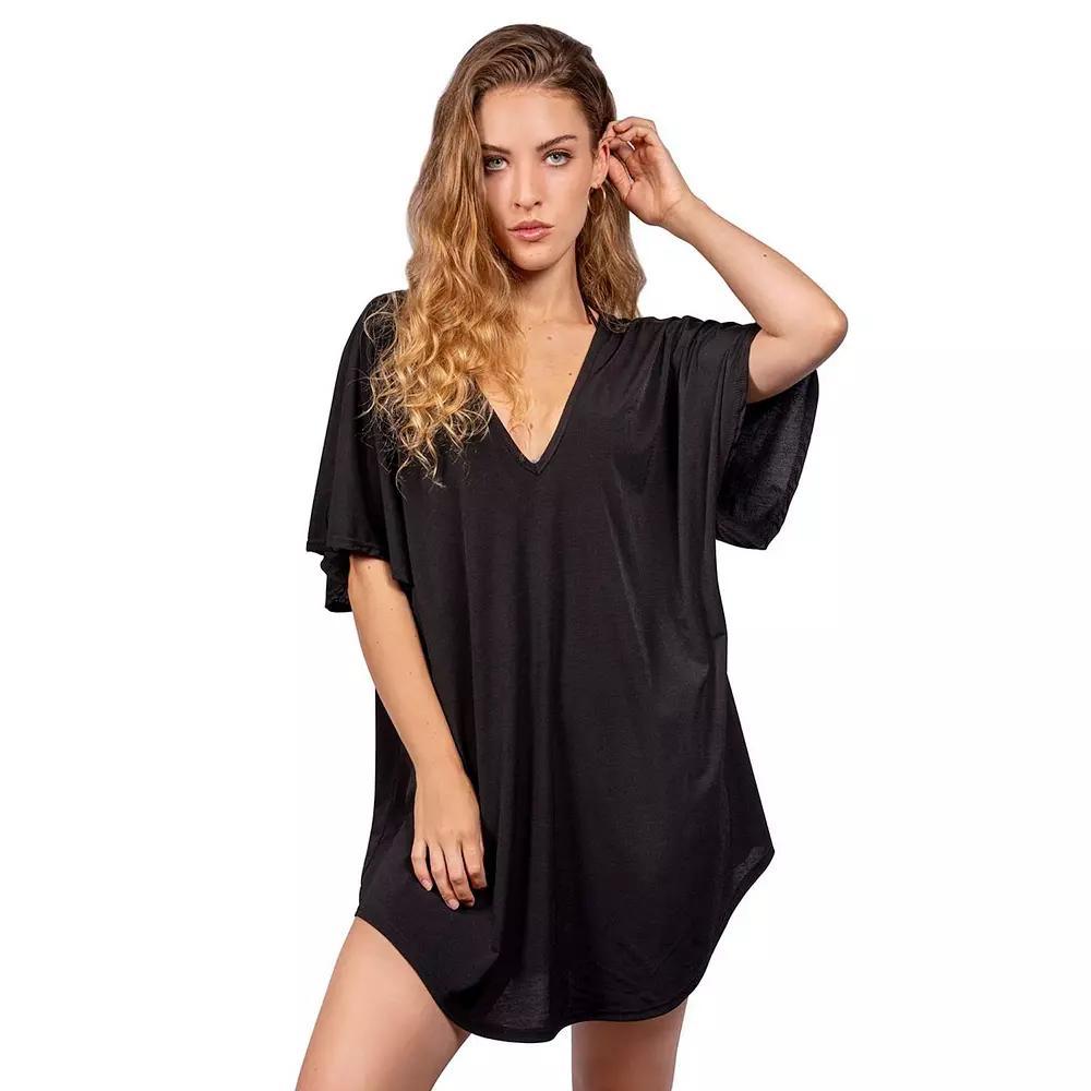 Women's Jordan Taylor Cut-Out Swim Cover-Up Tunic, Size: Small, Black Product Image