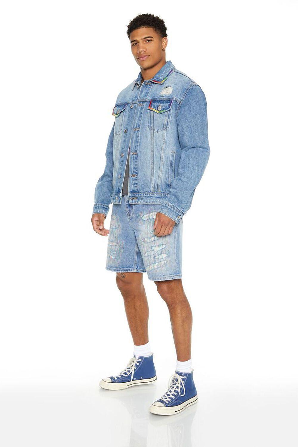 Distressed Threaded Denim Shorts | Forever 21 Product Image