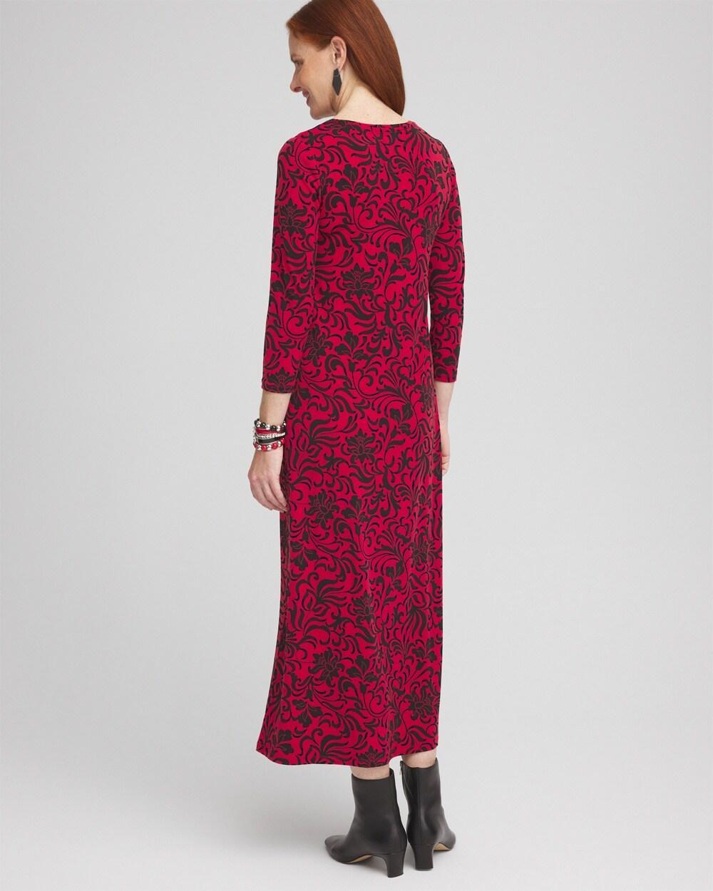 Swirl Print Long-Sleeve Maxi Dress Product Image