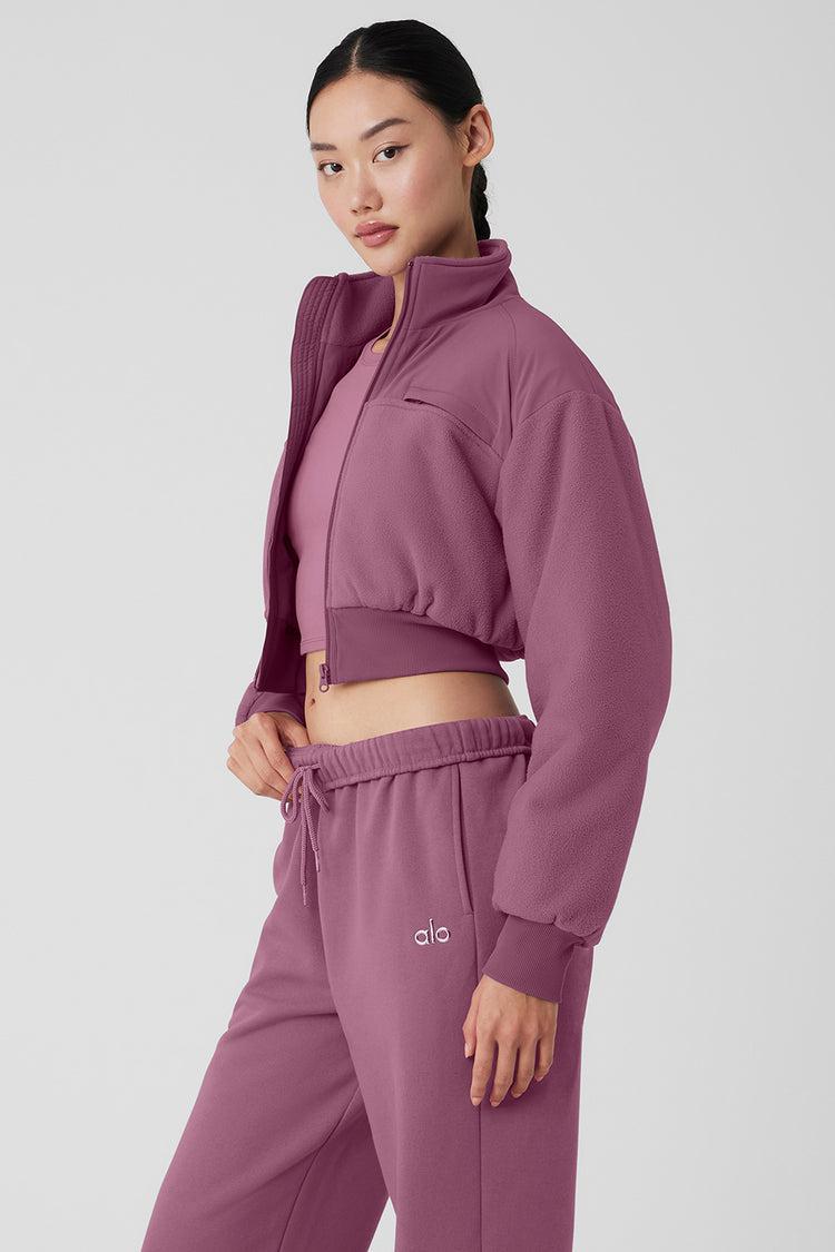 Polar Fleece Cropped Wintry Mix Jacket - Soft Mulberry Product Image