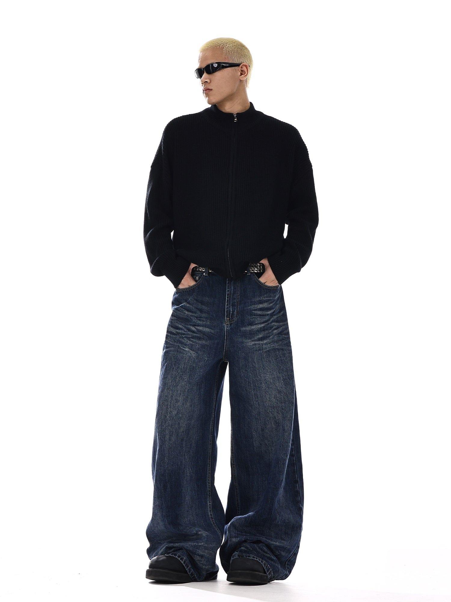 RT No. 12540 NAVY BLUE DENIM STRAIGHT JEANS Product Image