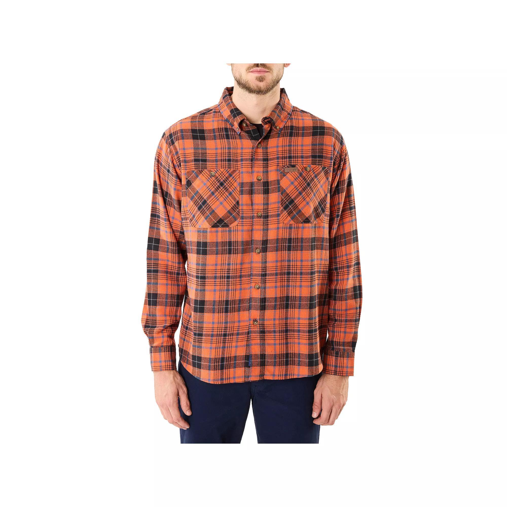 Men's Smith's Workwear Regular-Fit Two-Pocket Flannel Button-Down Shirt, Size: XXL, Blue Hunter Product Image