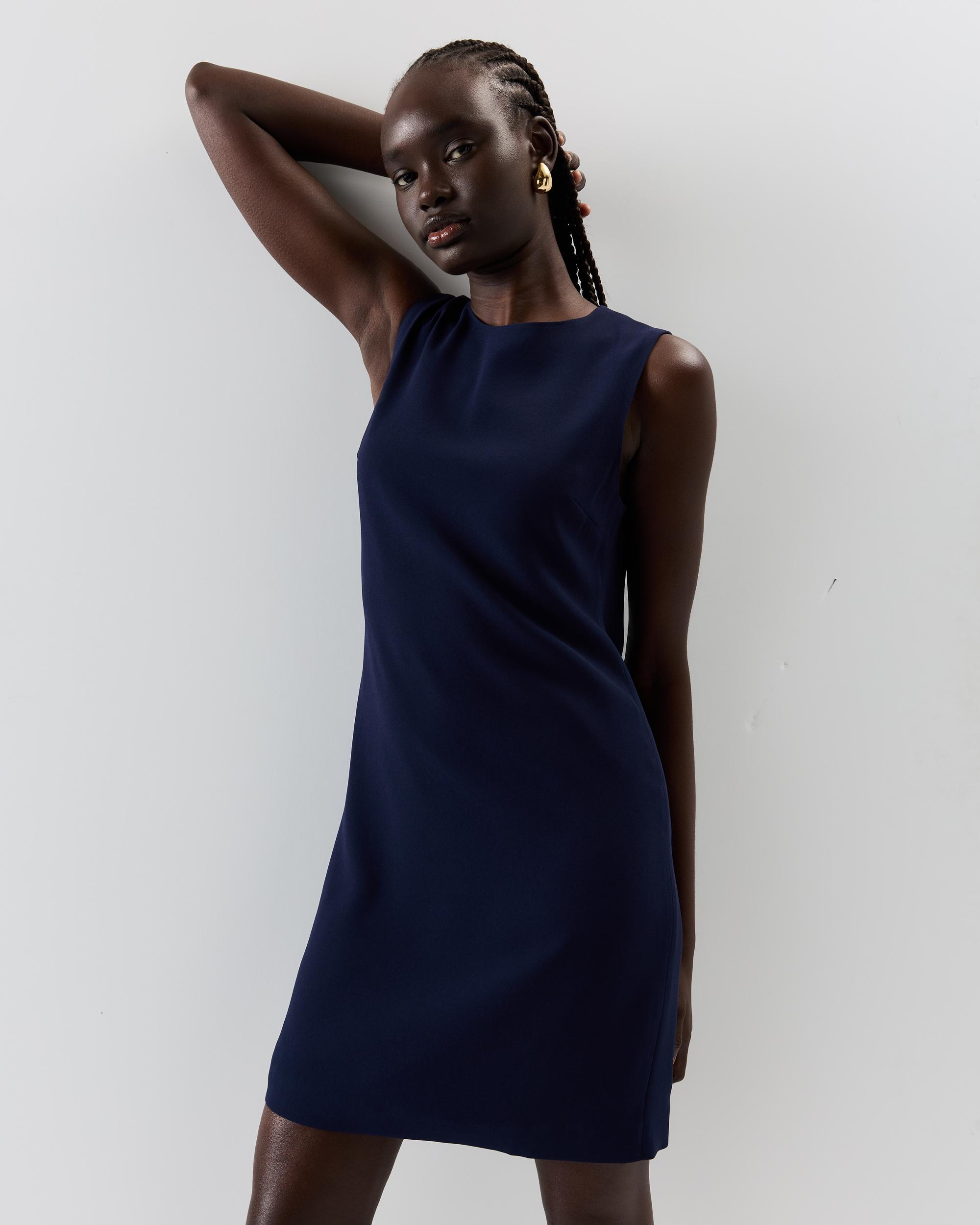 Quince | Women's Fluid Crepe Sleeveless Shift Dress Size XS, Polyester Product Image