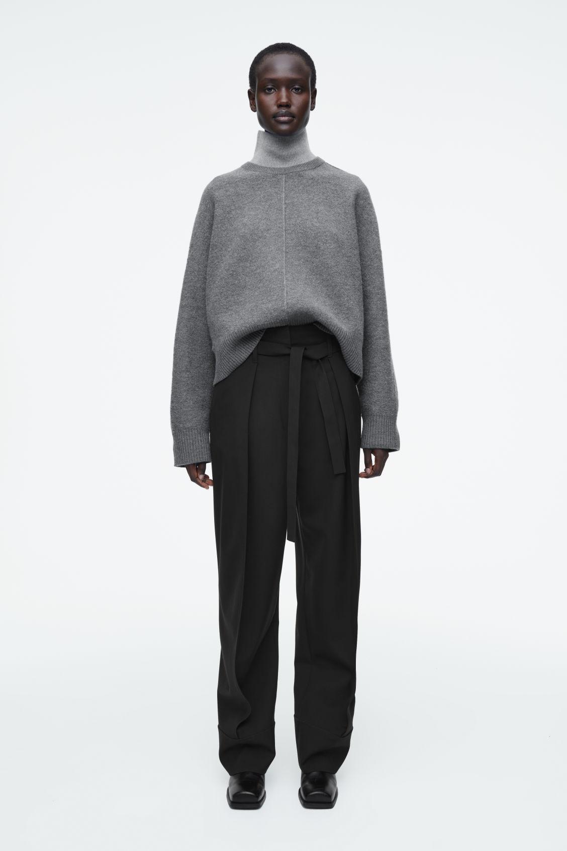 COLOR-BLOCK LAYERED WOOL SWEATER Product Image