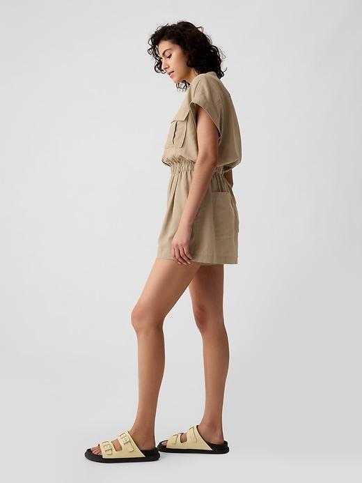 Linen-Blend Utility Romper Product Image