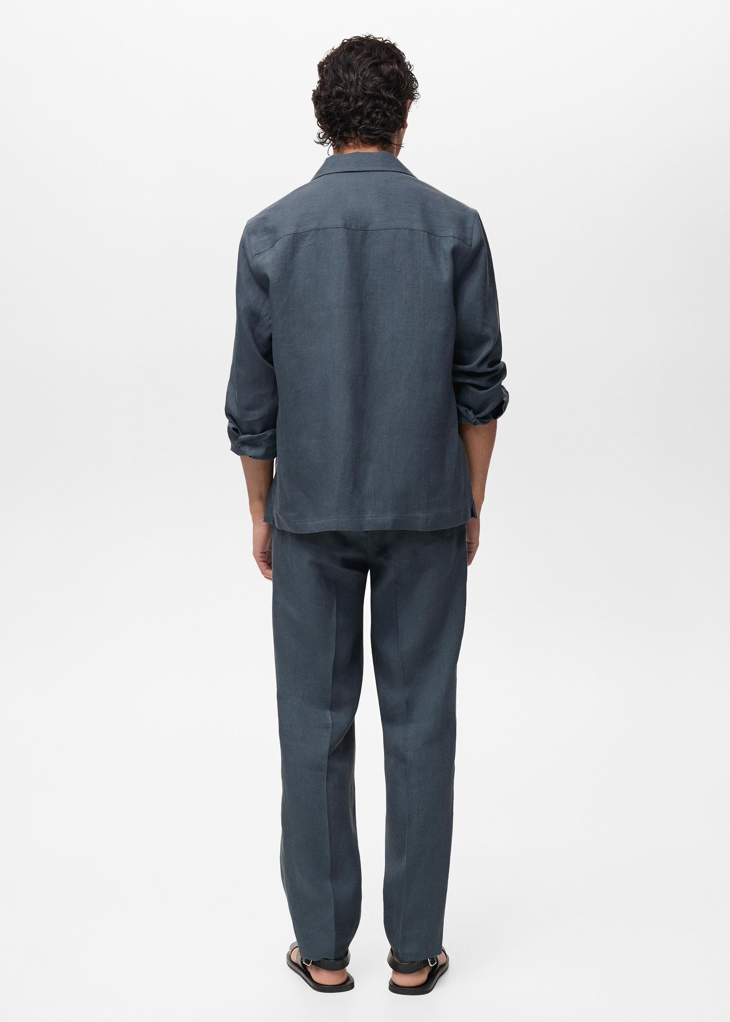 100% linen bowling-collar shirt - Men | MANGO USA Product Image