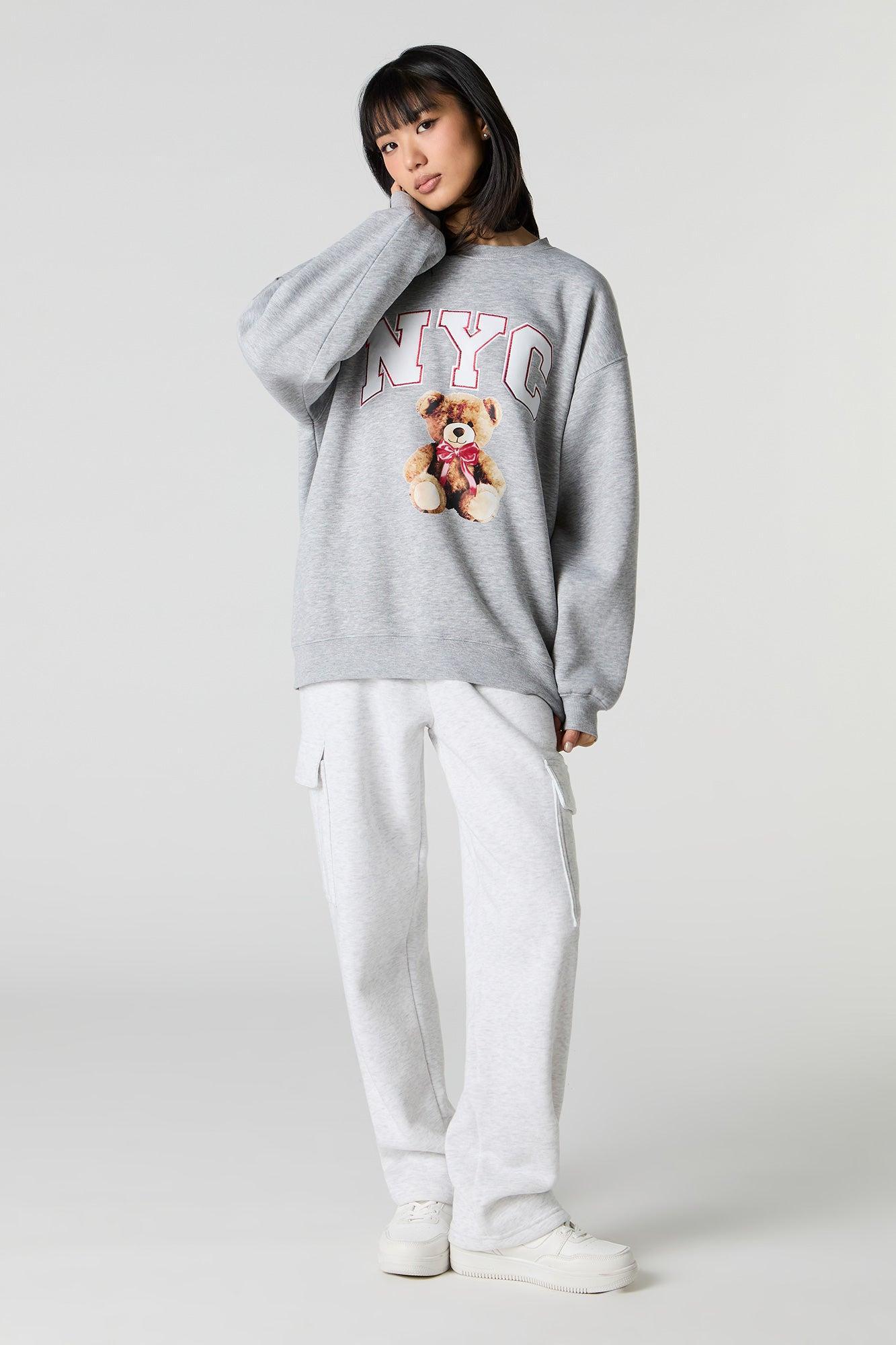 Oversized Graphic Fleece Sweatshirt Female Product Image