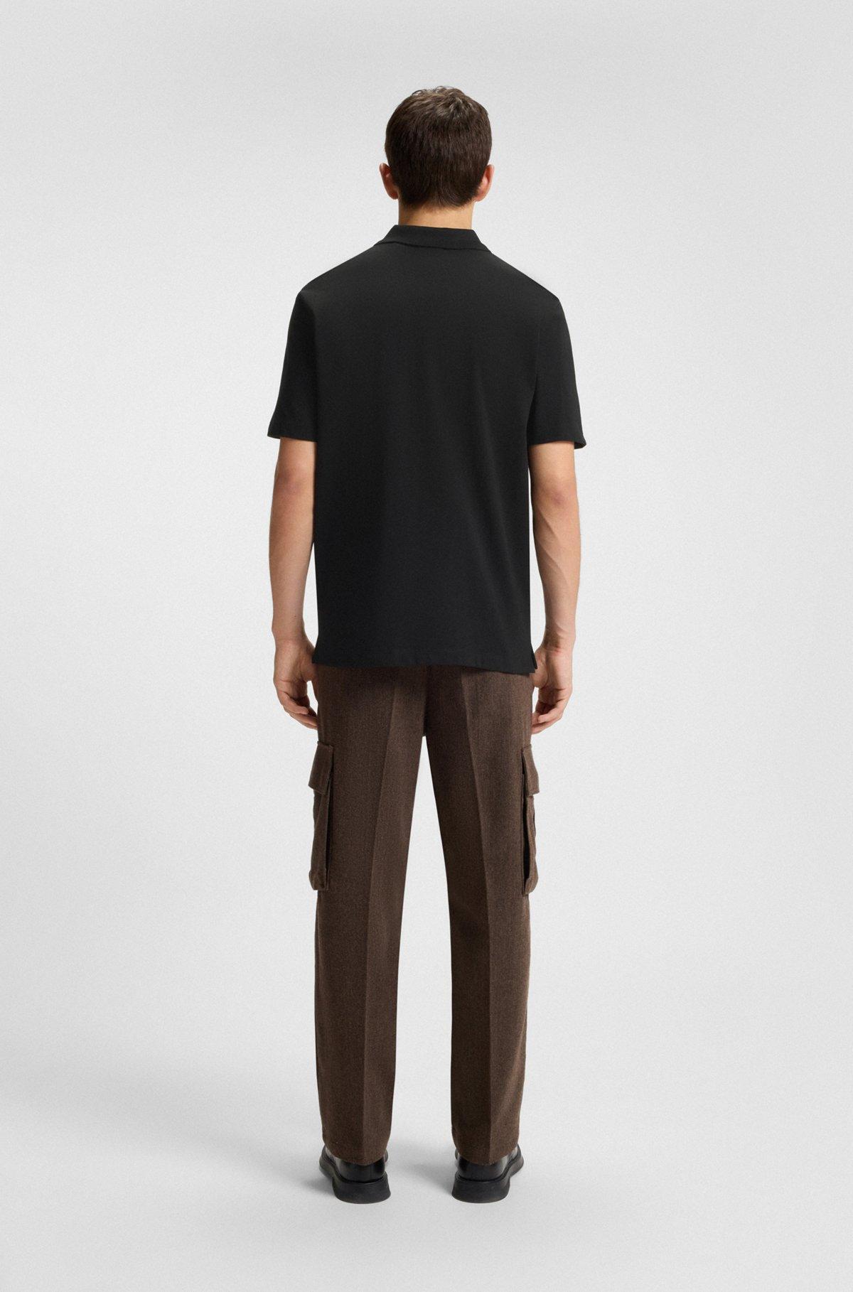 Cotton-piqué polo shirt with logo appliqué Product Image