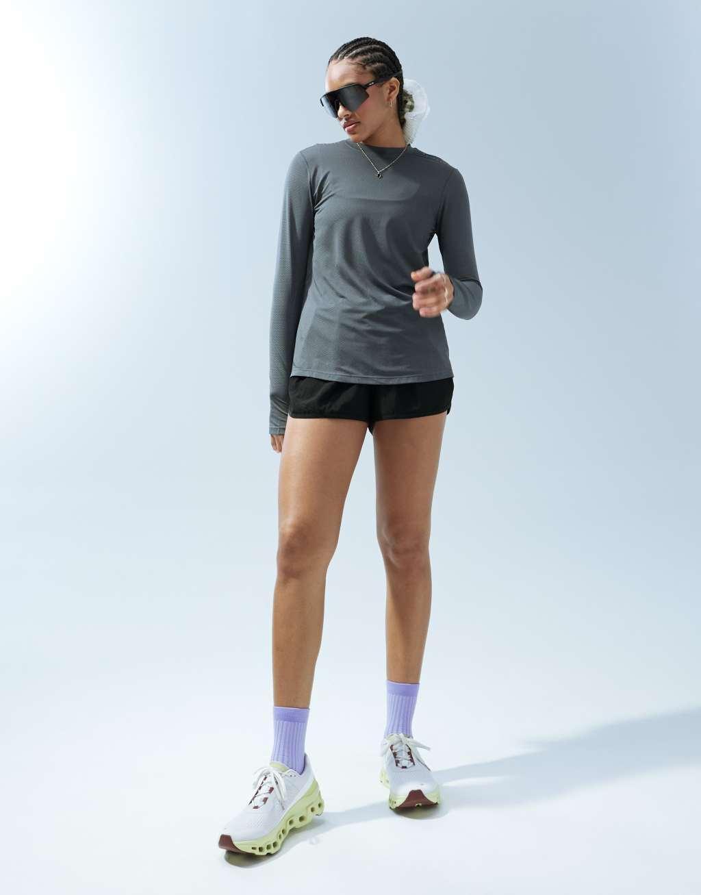 ASOS 4505 Icon long sleeve running top-Gray Product Image