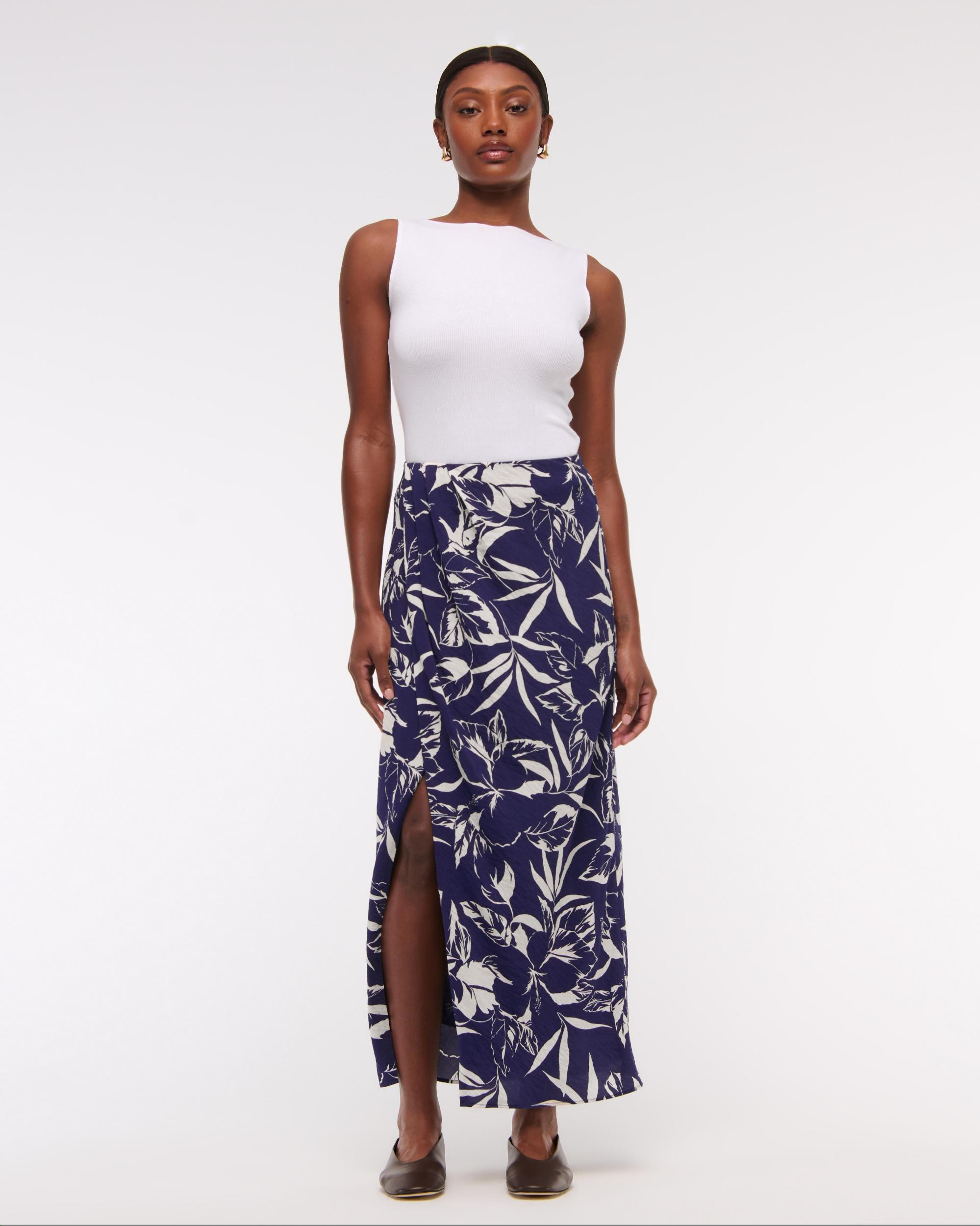 Mid Rise Sarong Maxi Skirt Product Image