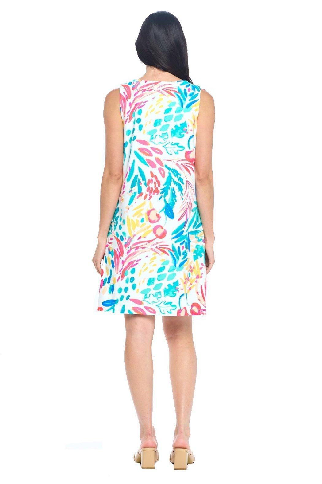White Sleeveless Pocket Dress Product Image