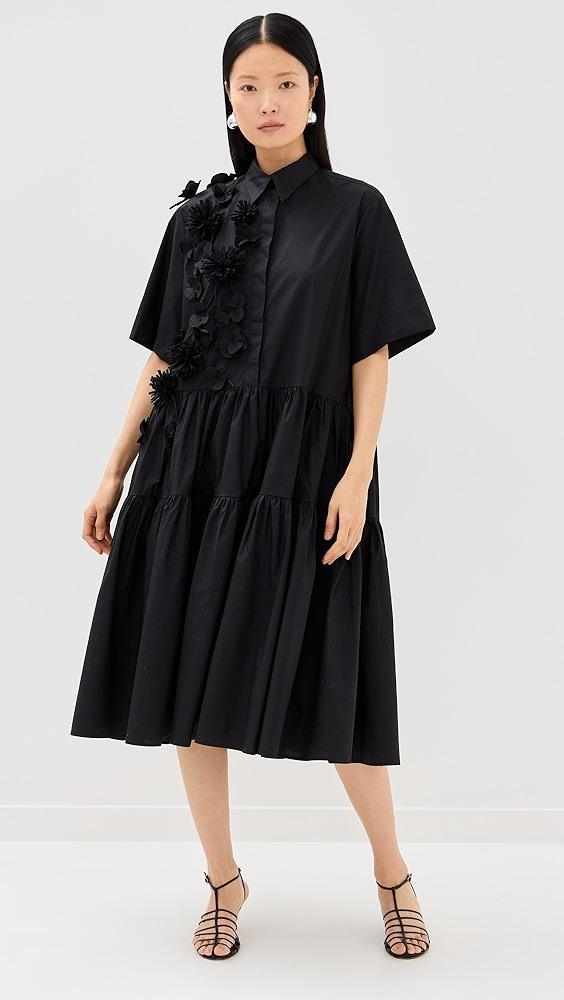MEIMEIJ Short Sleeve Midi Shirt Dress with Flowers | Shopbop Product Image