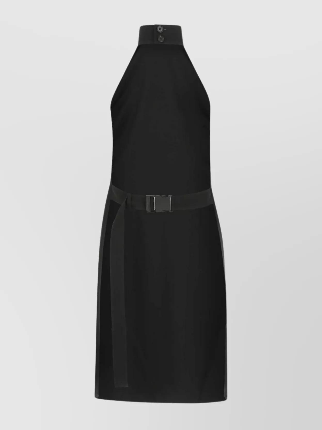 BURBERRY Sleeveless Mini Bib Dress In Black Product Image
