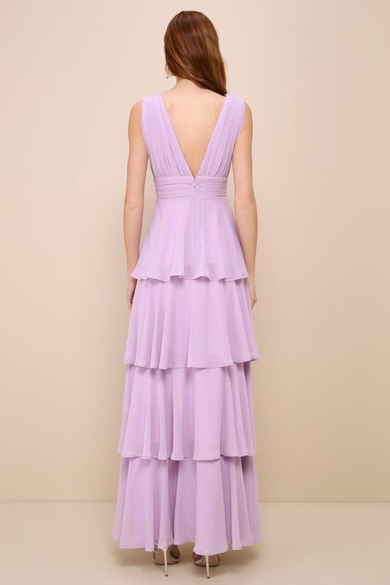 Amazing Evening Lavender Tiered Maxi Dress Product Image